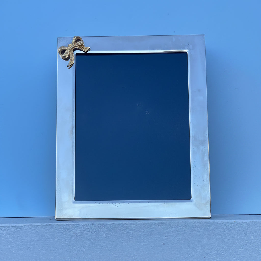 Vintage Silver Plated Frame With Bow