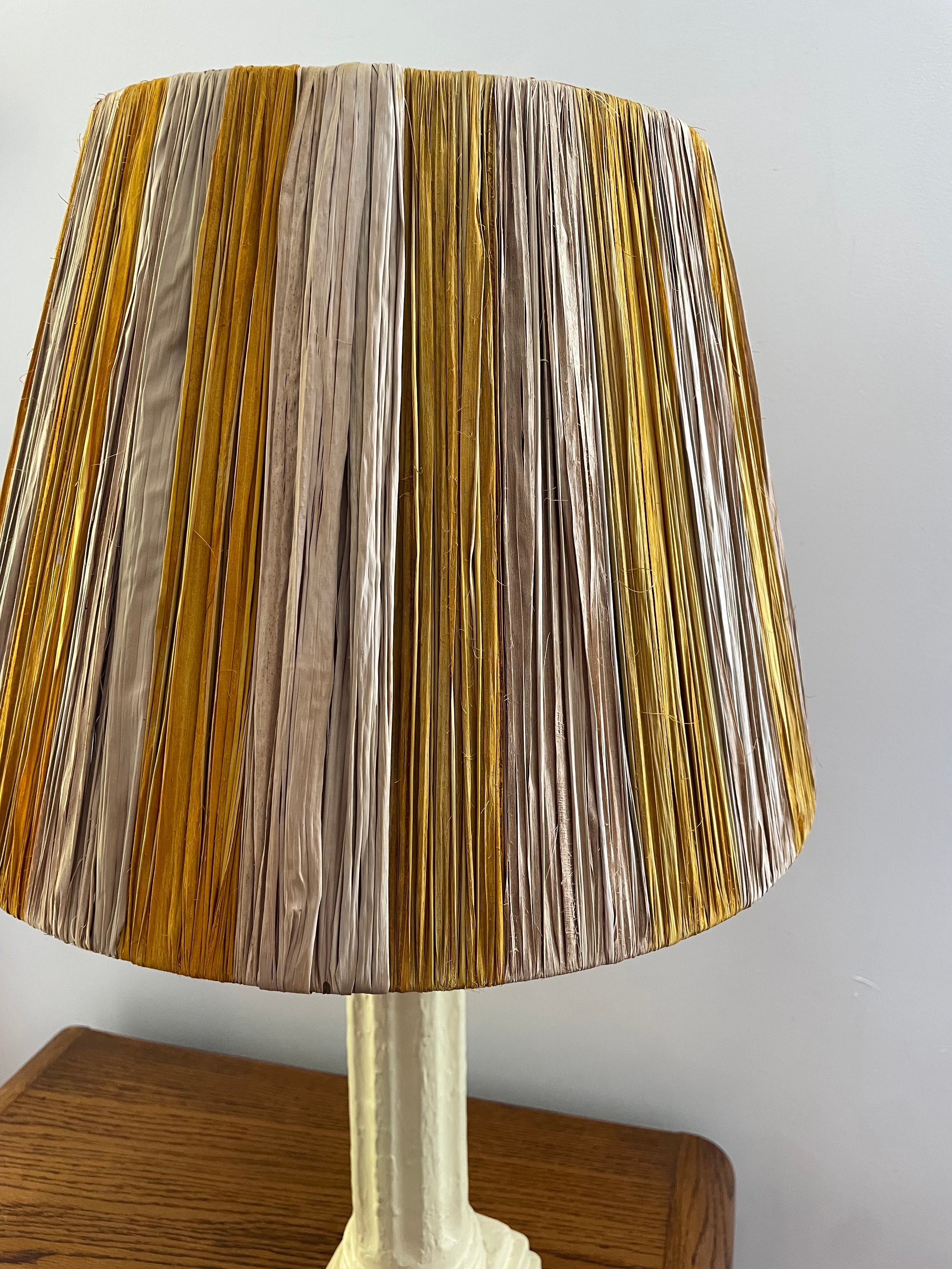 Stripe Raffia Lamp