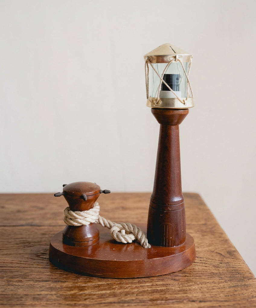 Vintage Maritime Lighthouse Rope Lamp