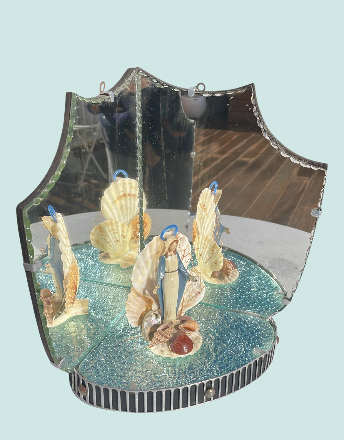 Vintage Standing Quarter Mirror