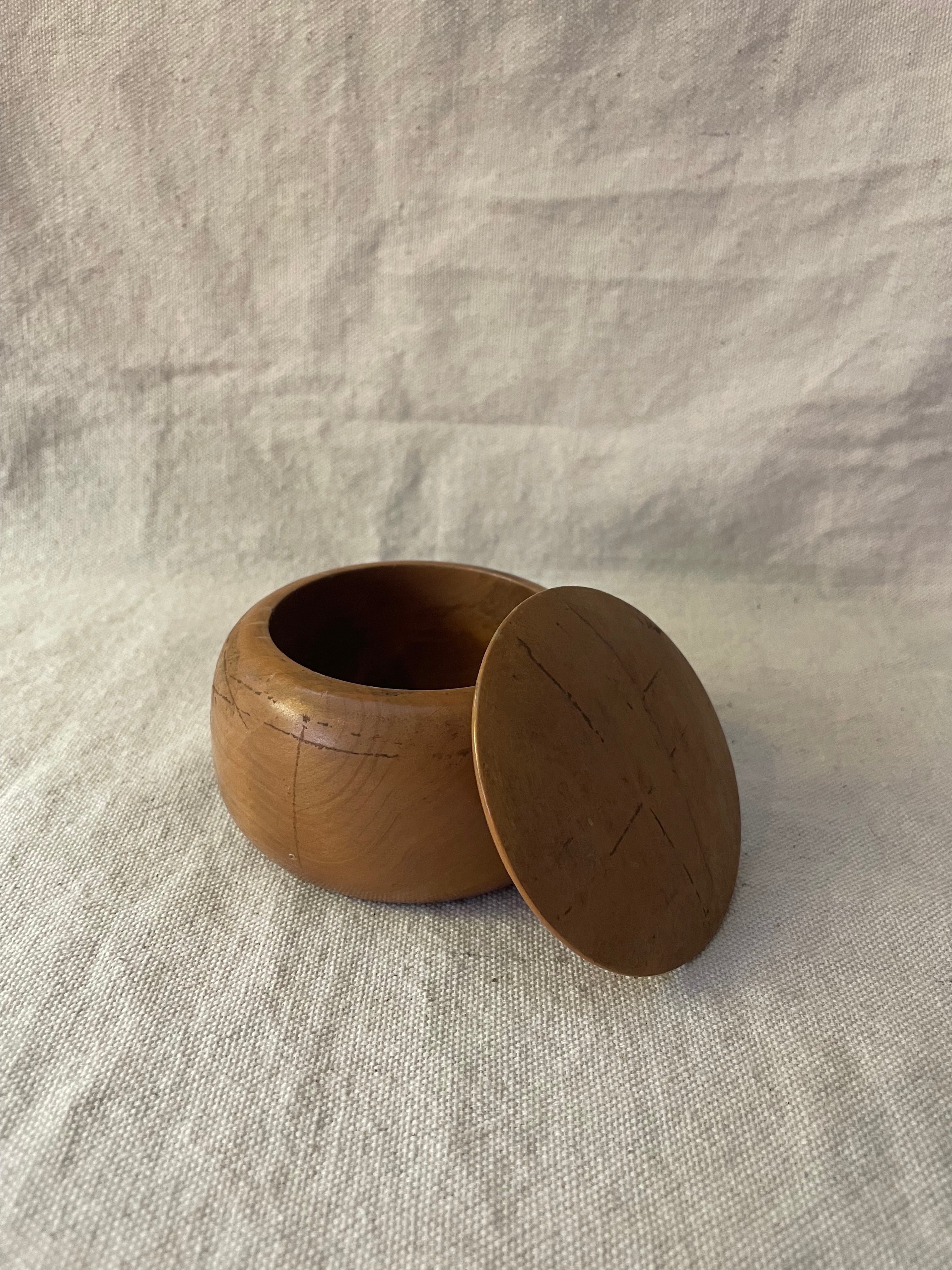 Vintage Hand Turned Wooden Trinket Box
