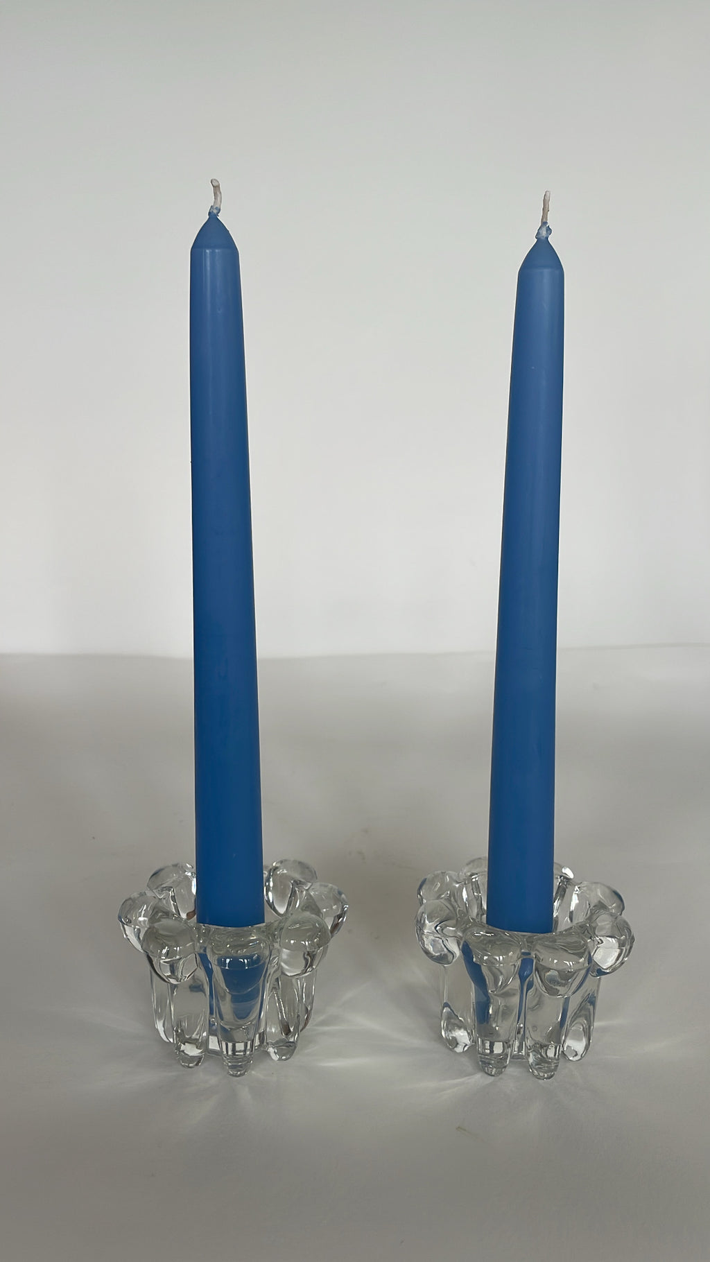 Bubble Rim Glass Candle Holders