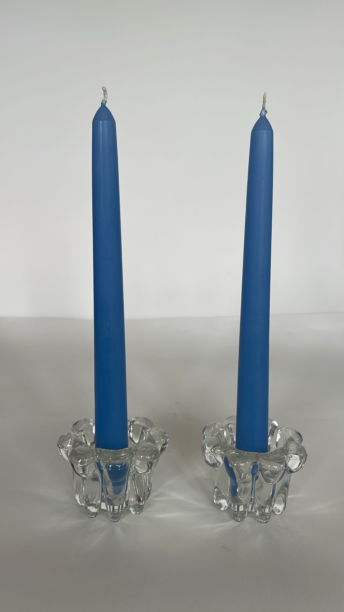 Bubble Rim Glass Candle Holders
