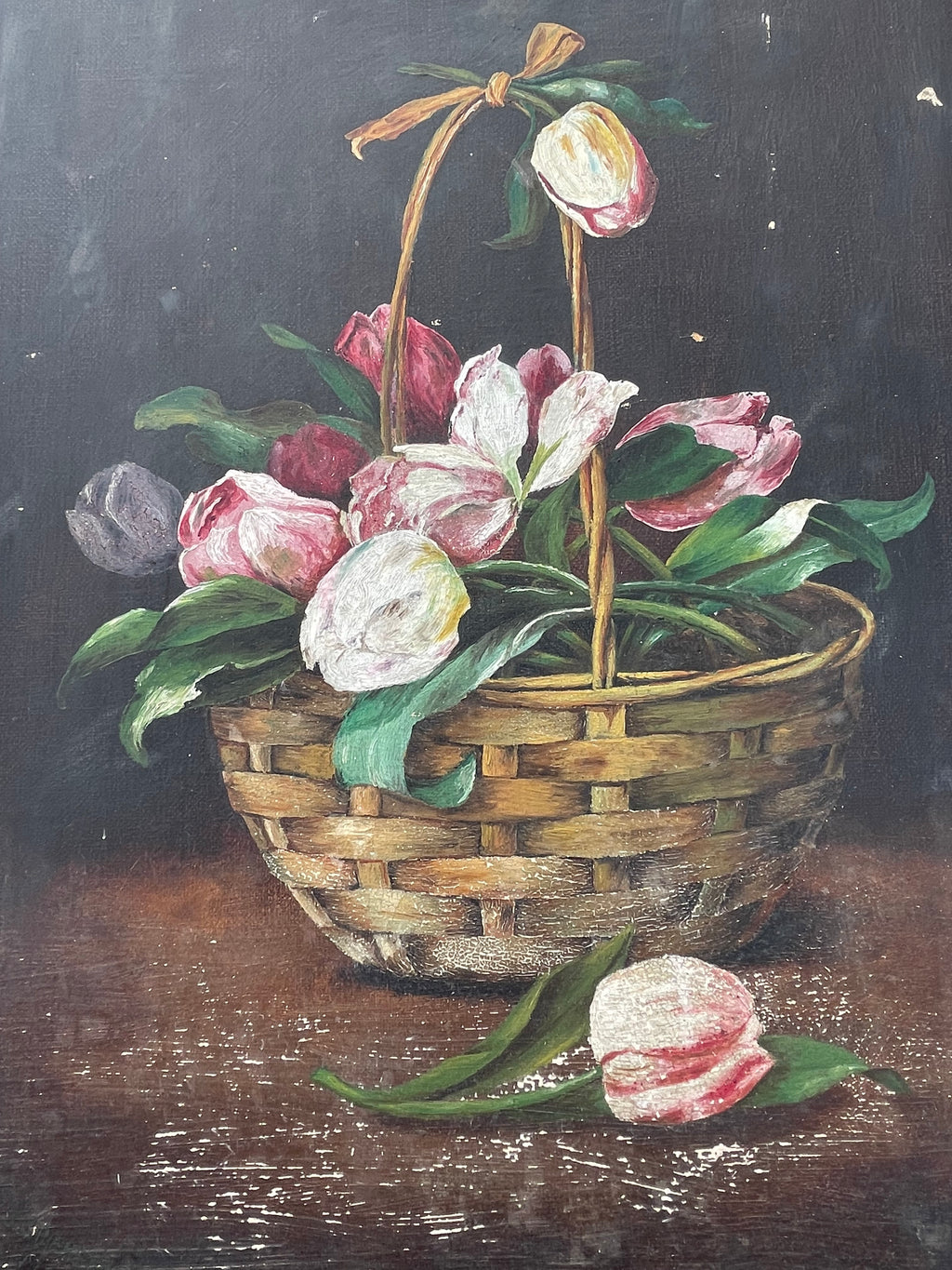 Antique Painting Tulips 1926