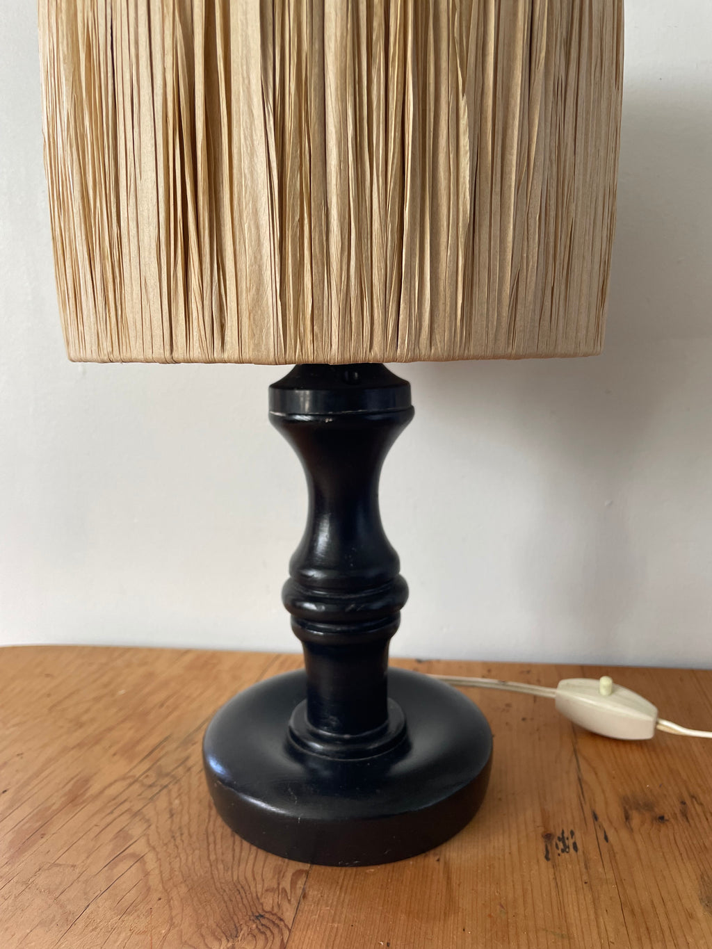 Vintage Lamp With Raffia Shade