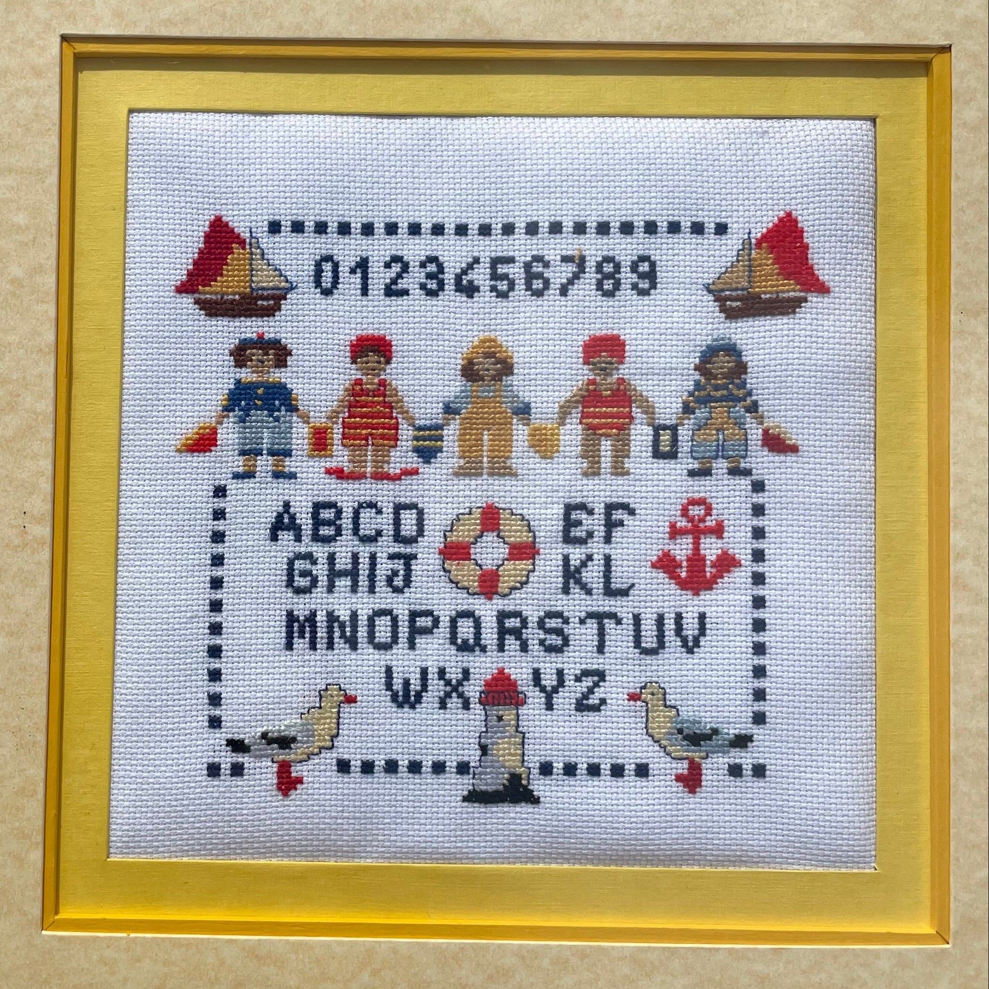 Nautical Cross Stitch Alphabet Sampler