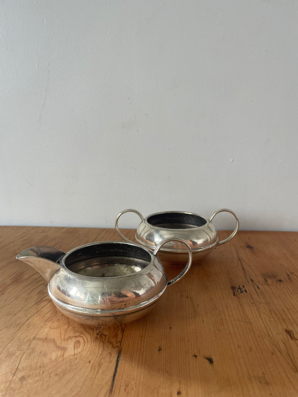 Antique Silver Plated Creamer and Sugar Set