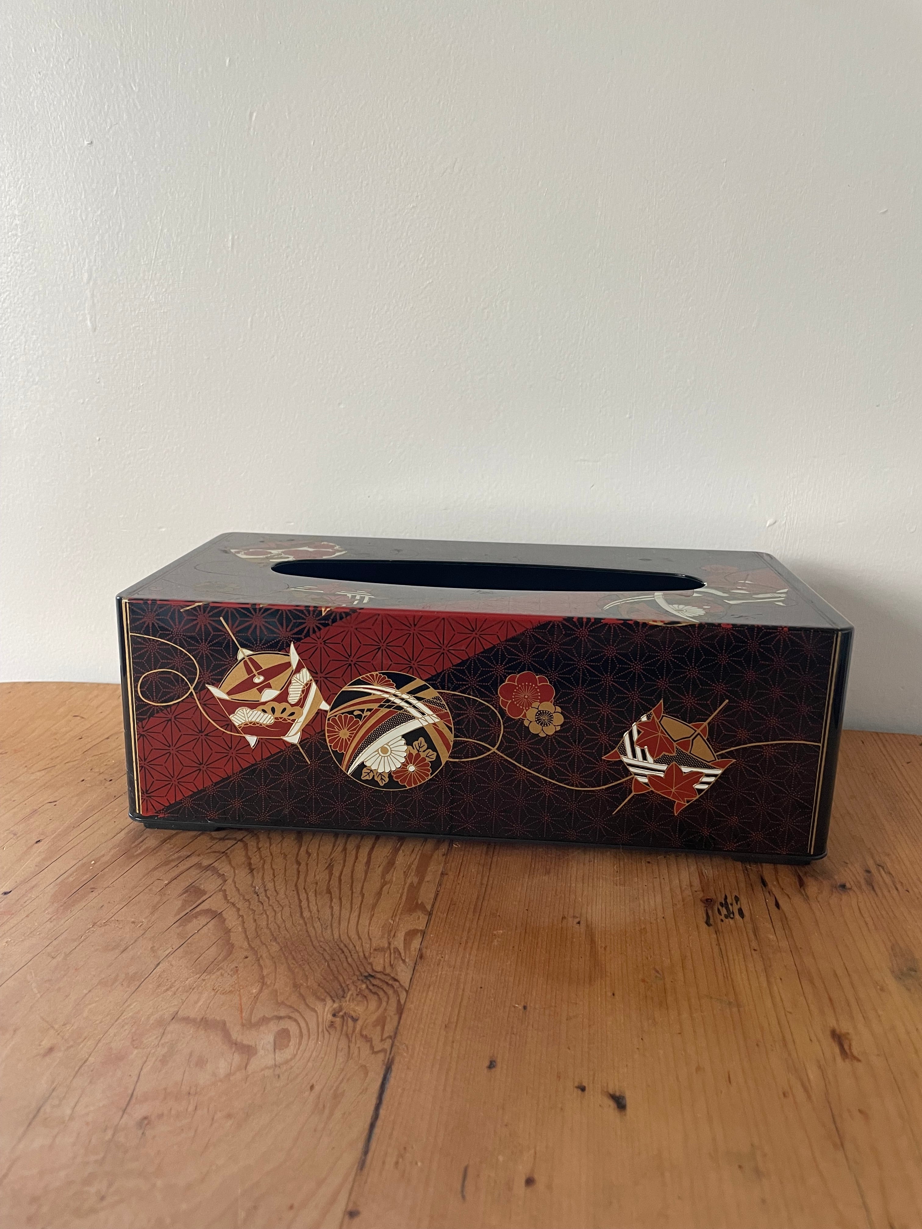 Vintage Japanese Lacquerware Tissue Box
