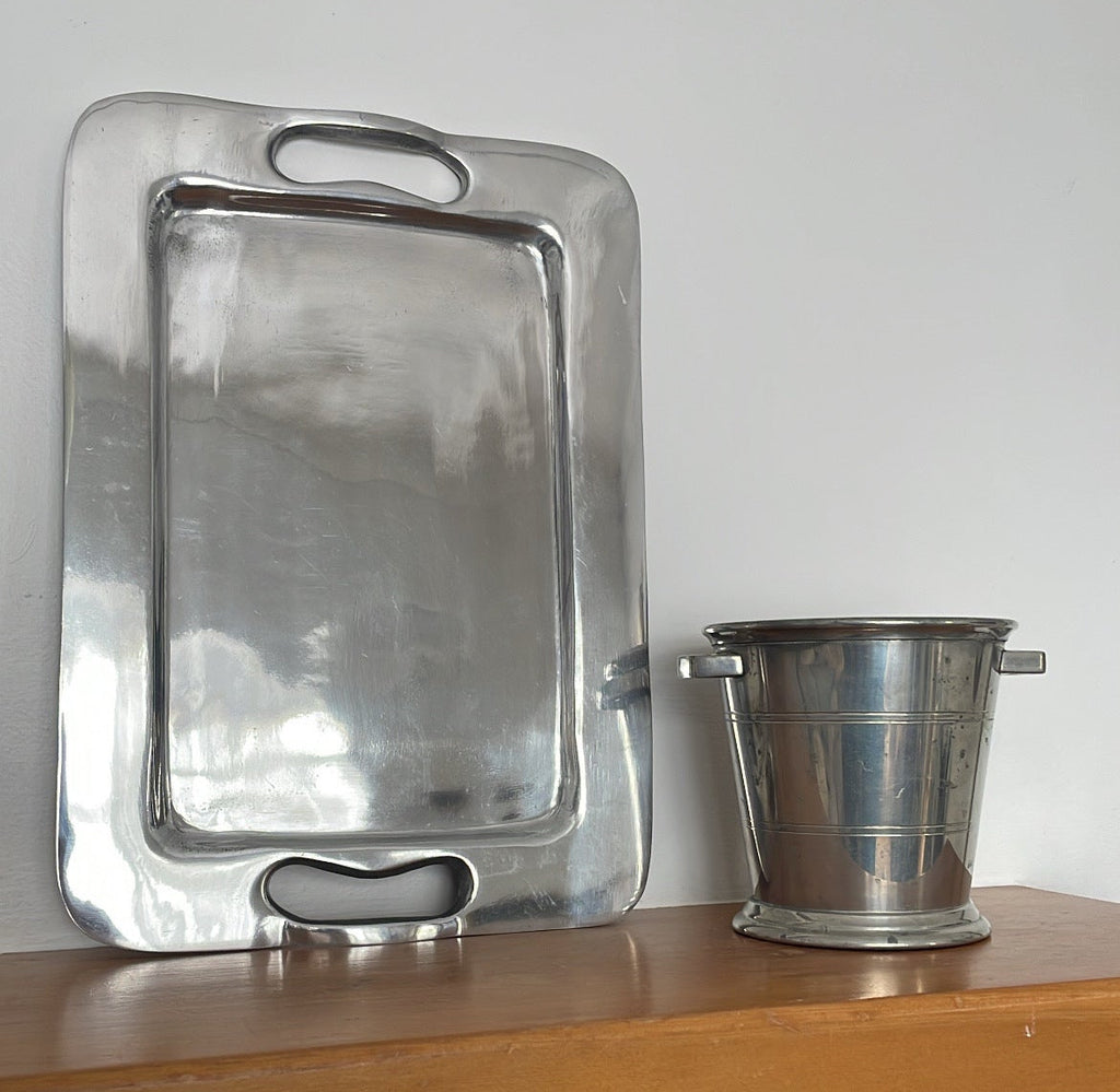 Mid Century Pewter Ice Bucket