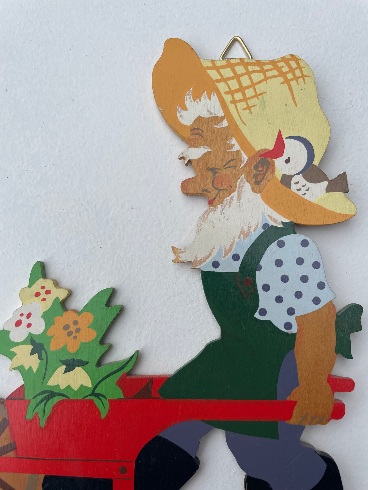 Folk Art Man With Wheelbarrow Wall Art