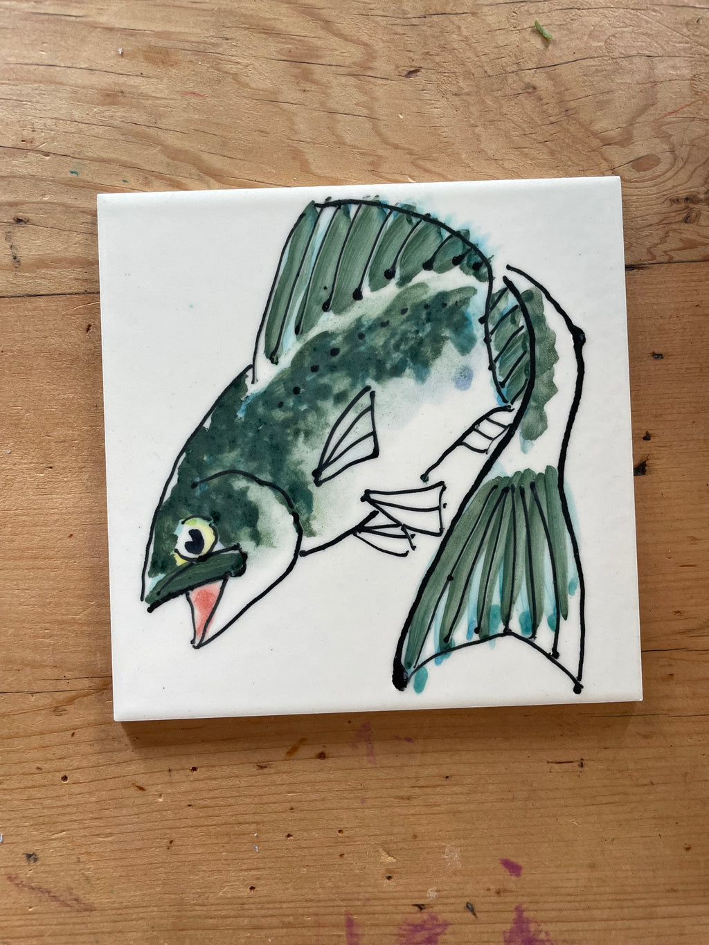 Handpainted Fish Tile