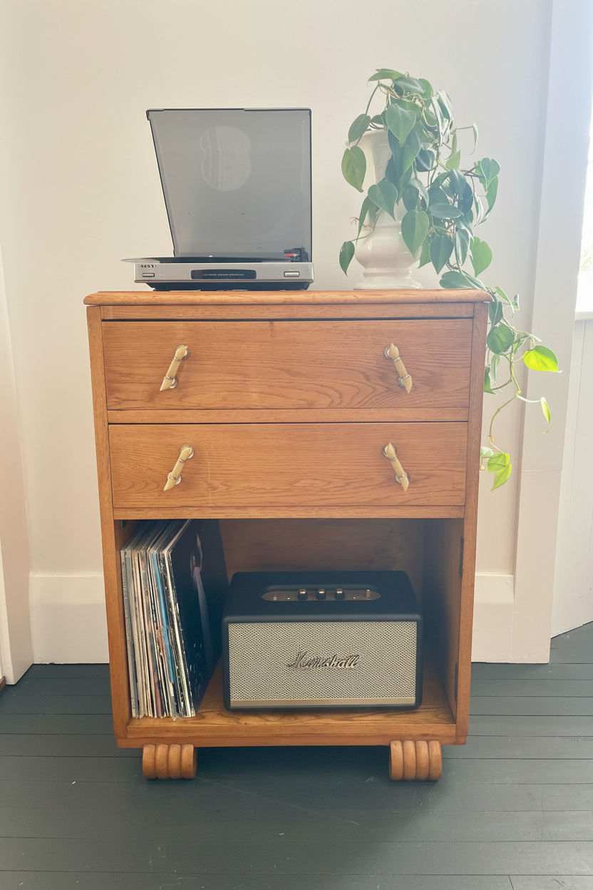 Vintage Golden Oak Shelf