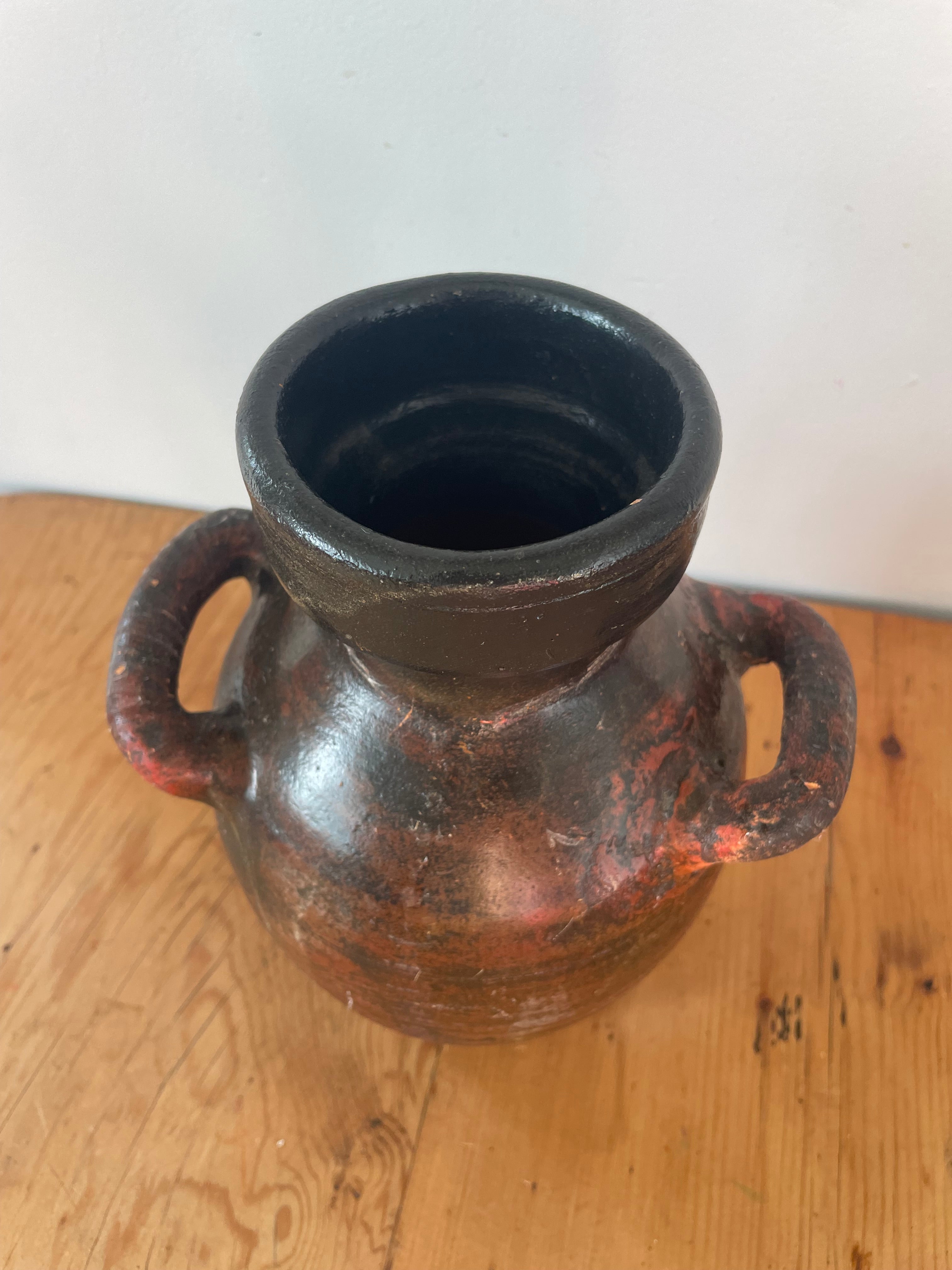 Pottery Vessel With Handles