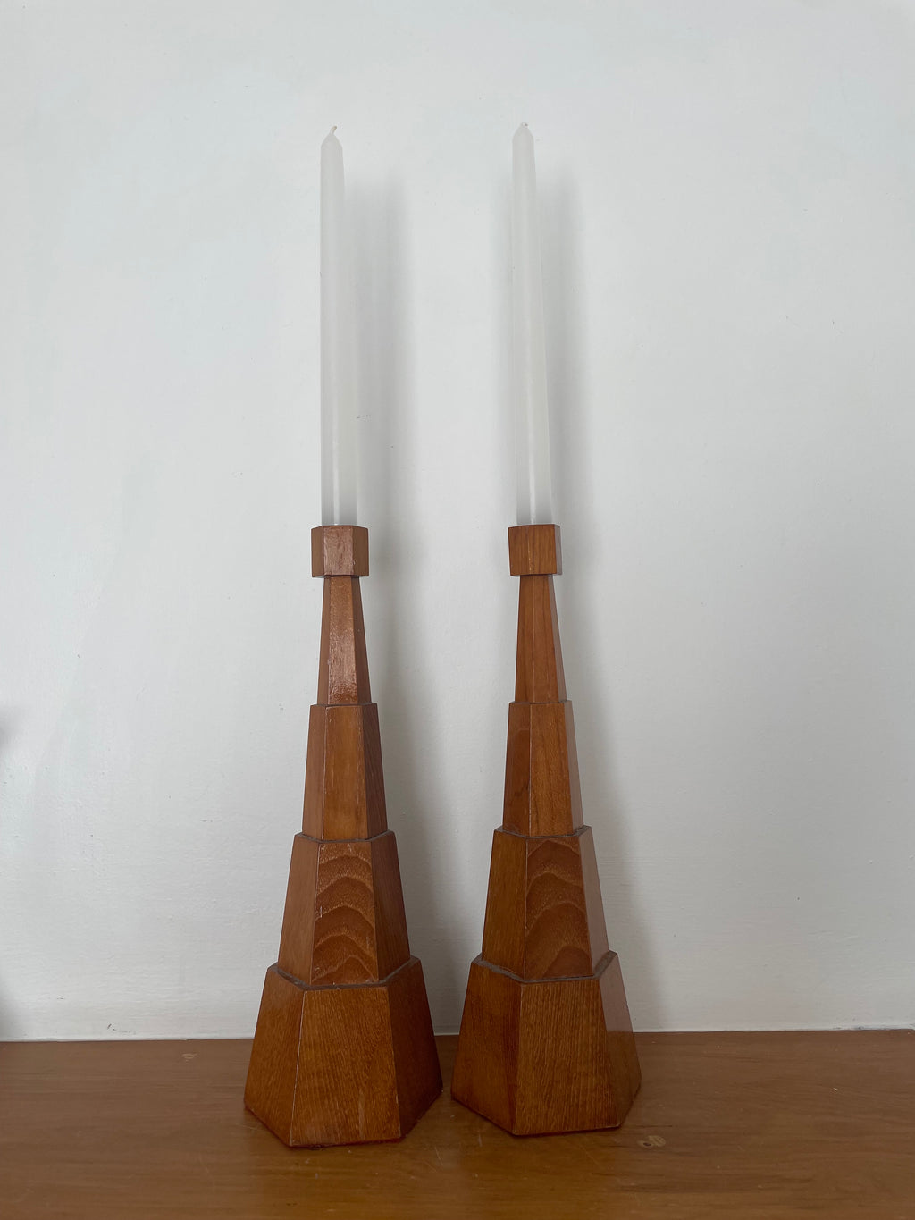 Vintage Tiered Wooden Candlestands