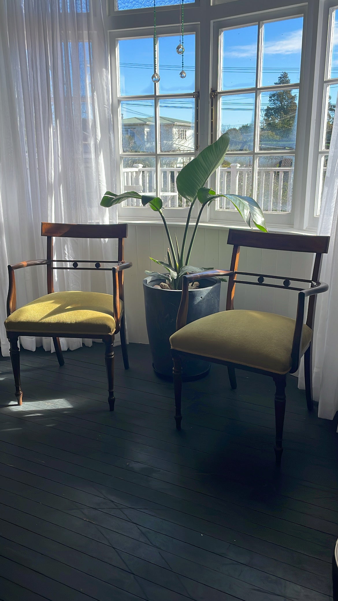 Antique Regency Carver Chair Pair
