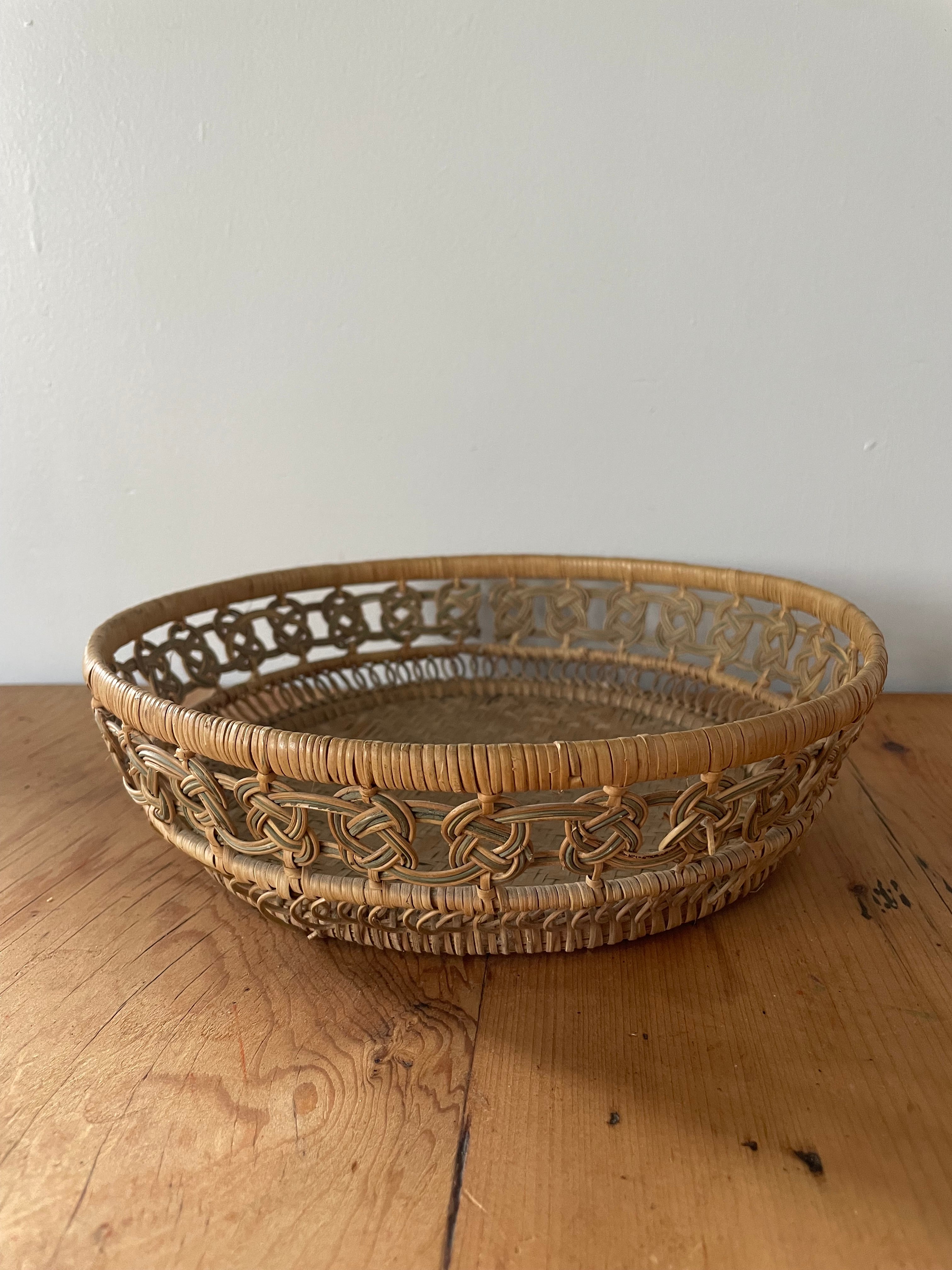 Vintage Cane Basket