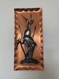 Vintage Copper Heron Plaque