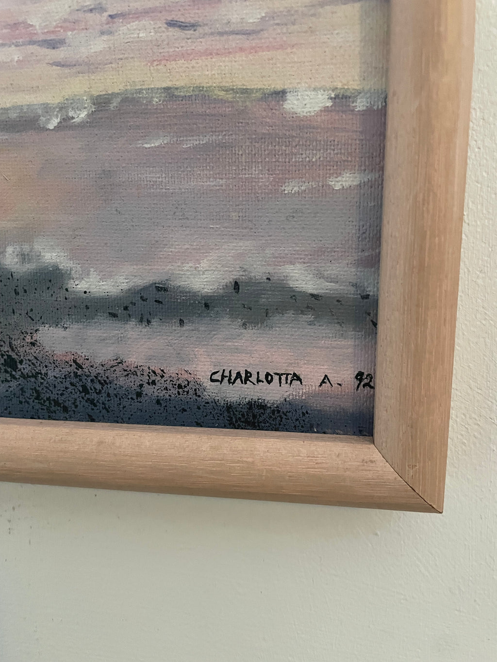 Pink Sunset Oil Painting