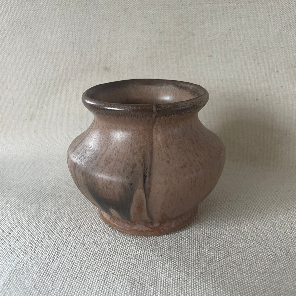 Mocha Drip Glaze Pottery Vessel