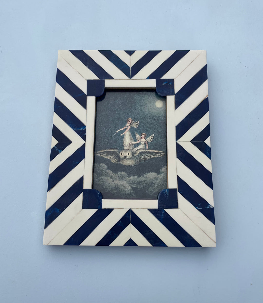 Blue And White Standing Frame With Fairies