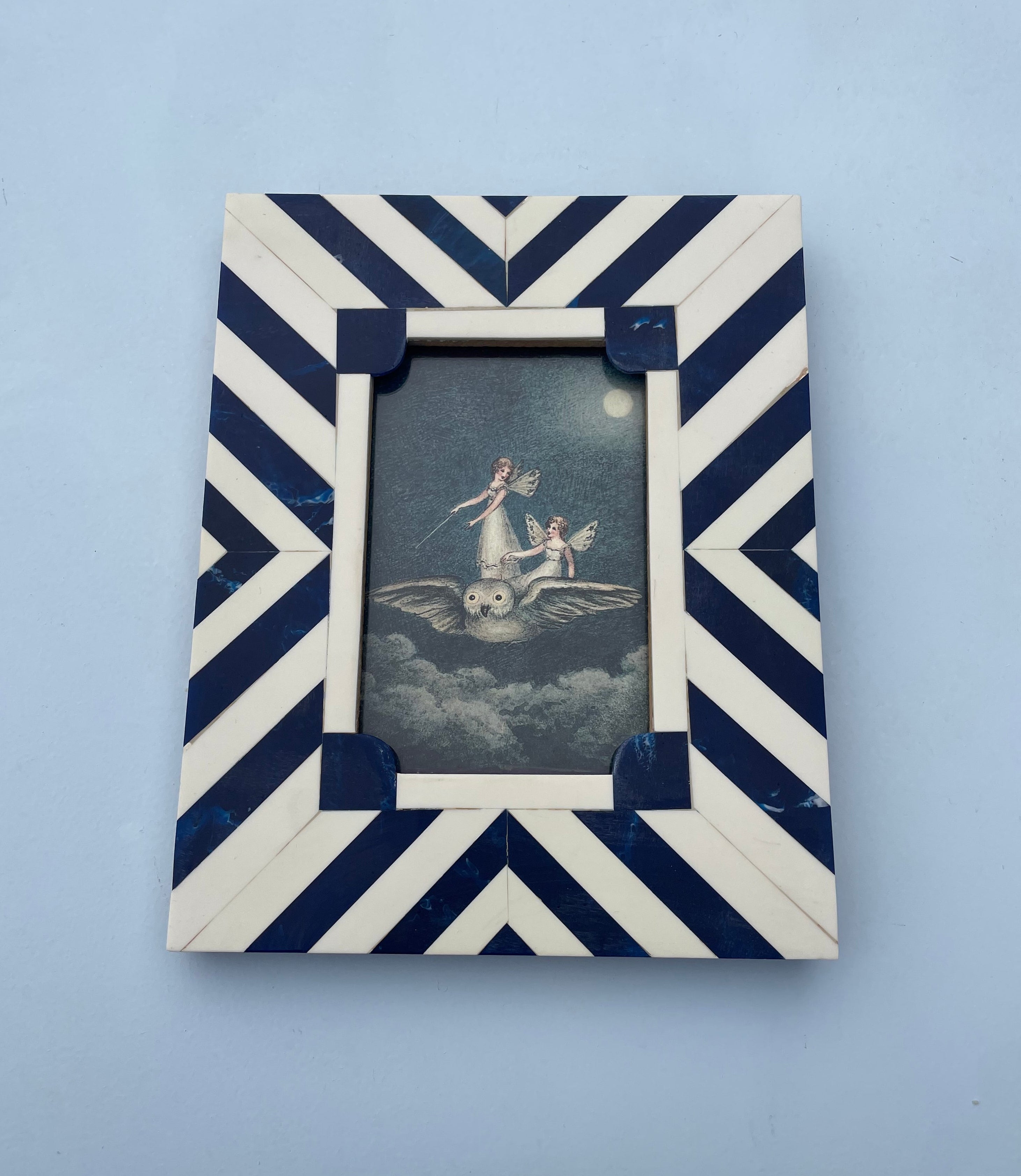 Blue And White Standing Frame With Fairies