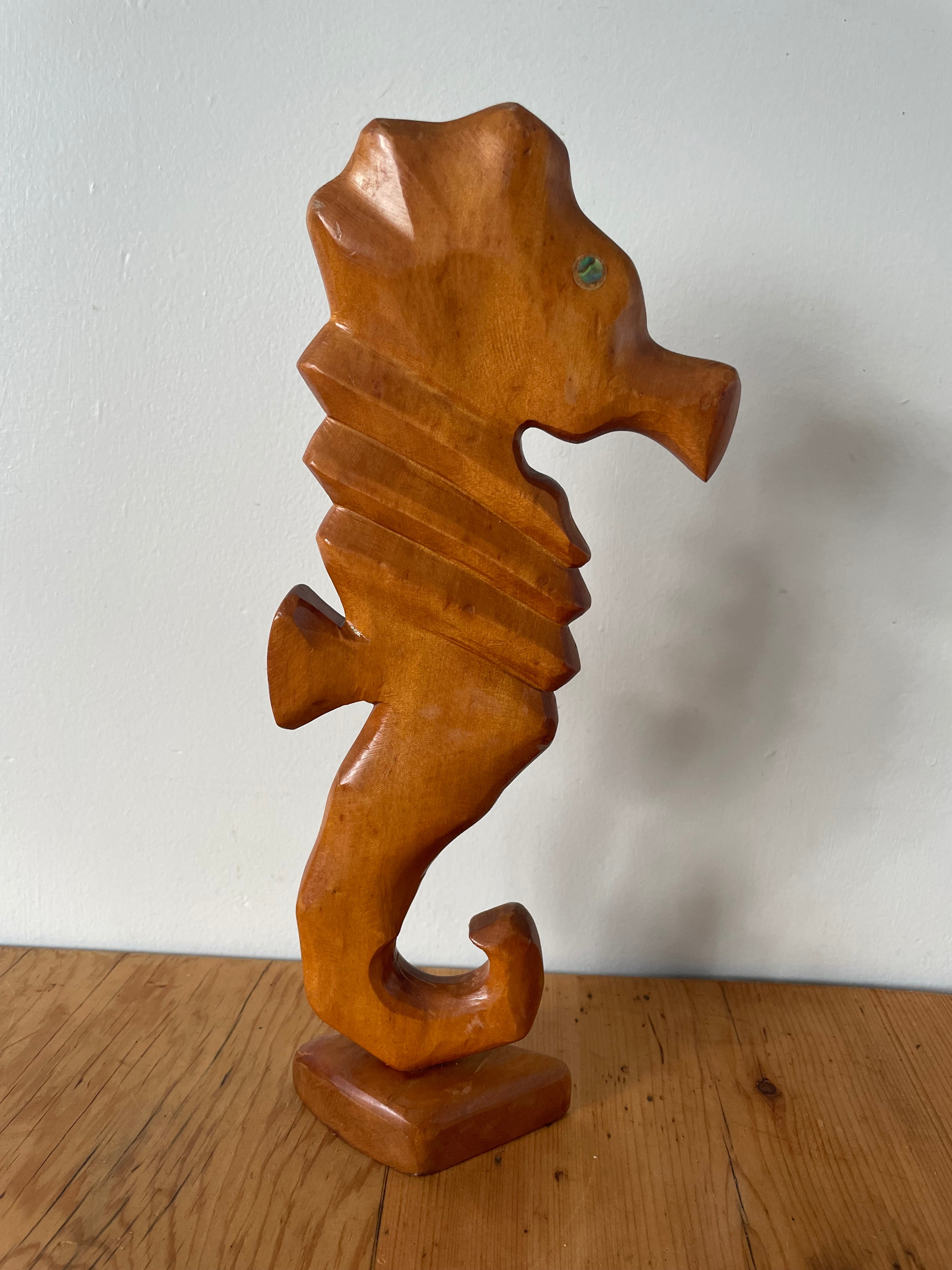 Carved Wooden Seahorse