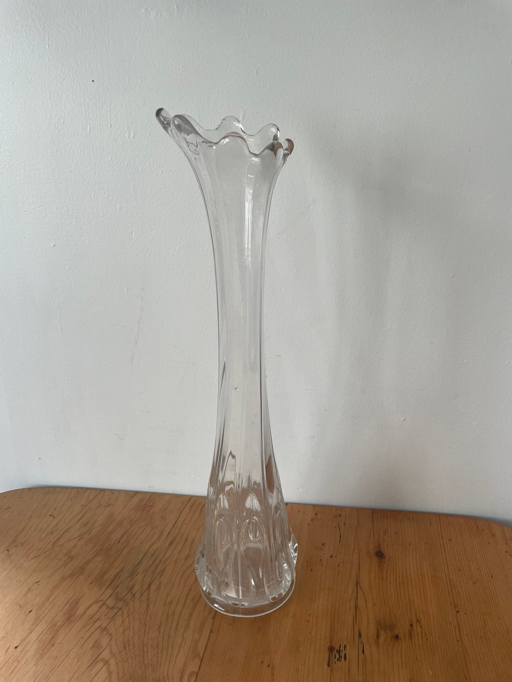 Clear Glass Swung Vase
