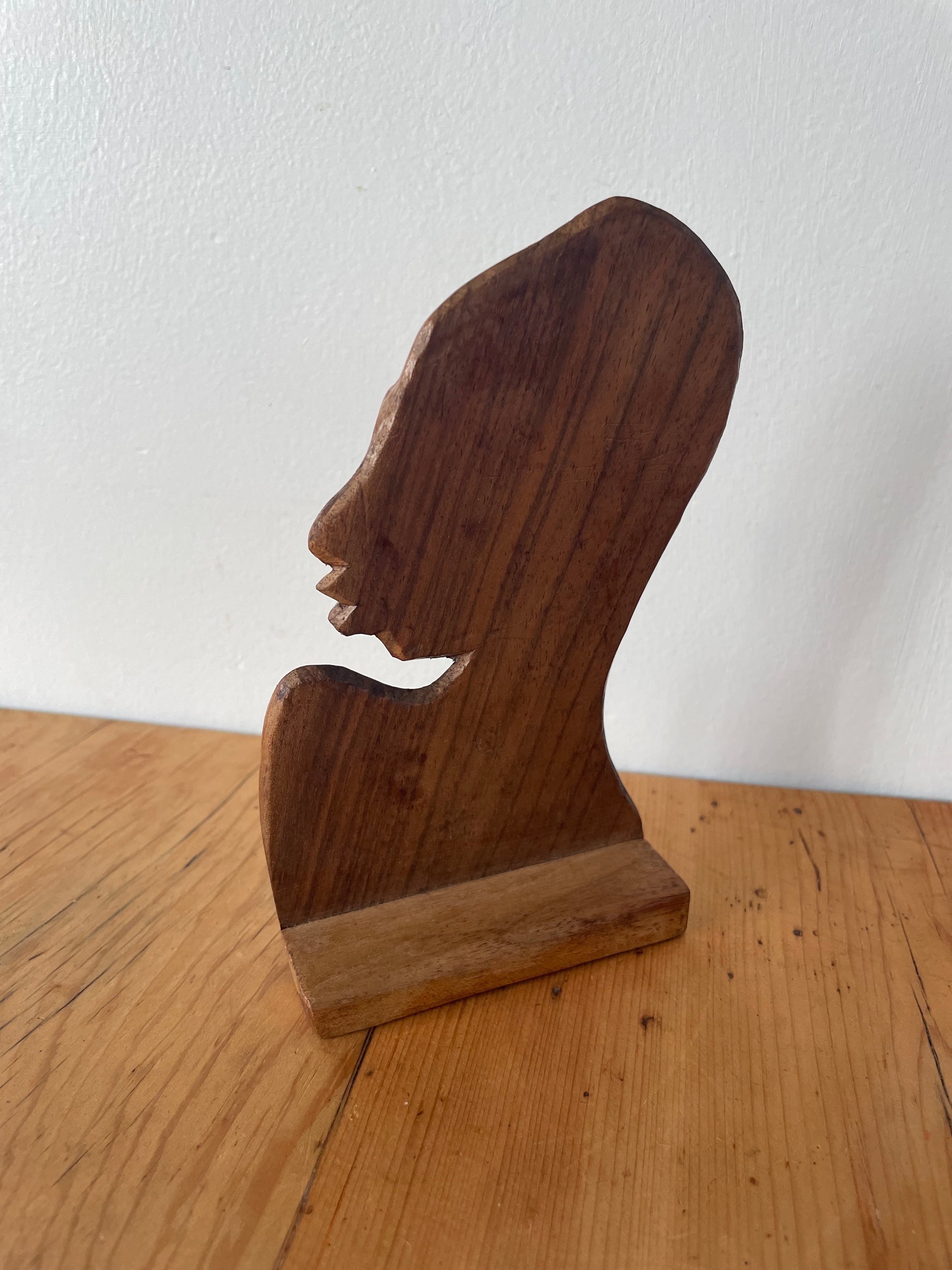 Mid Century Carved Bust