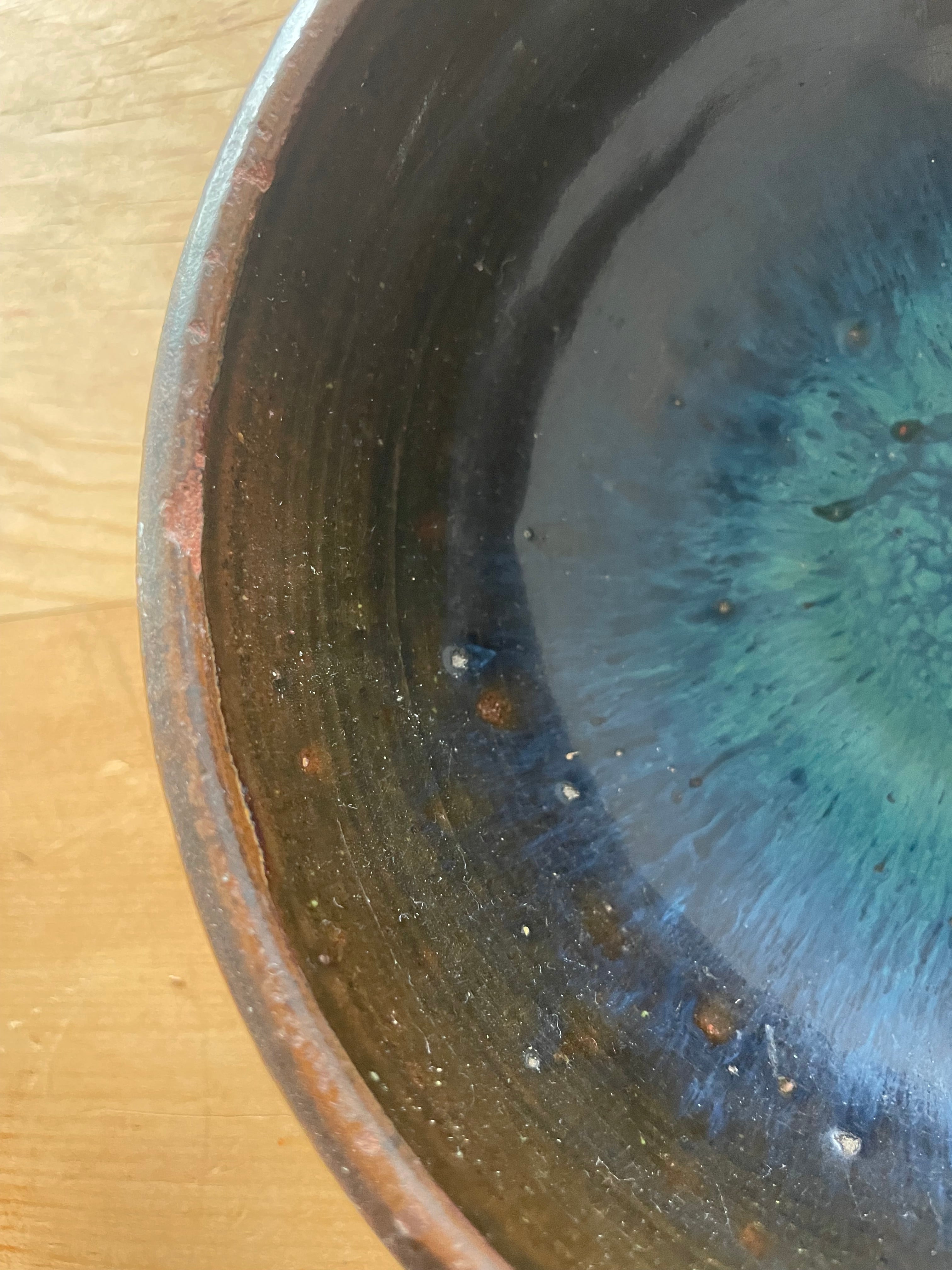 Pottery Bowl With Iridescent Glaze