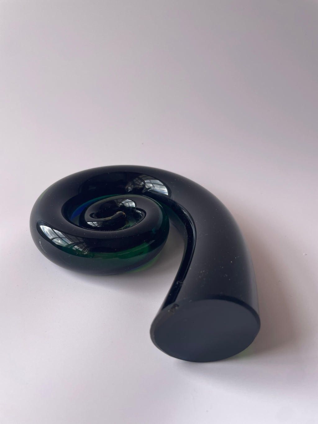 Handblown Glass Koru Paperweight