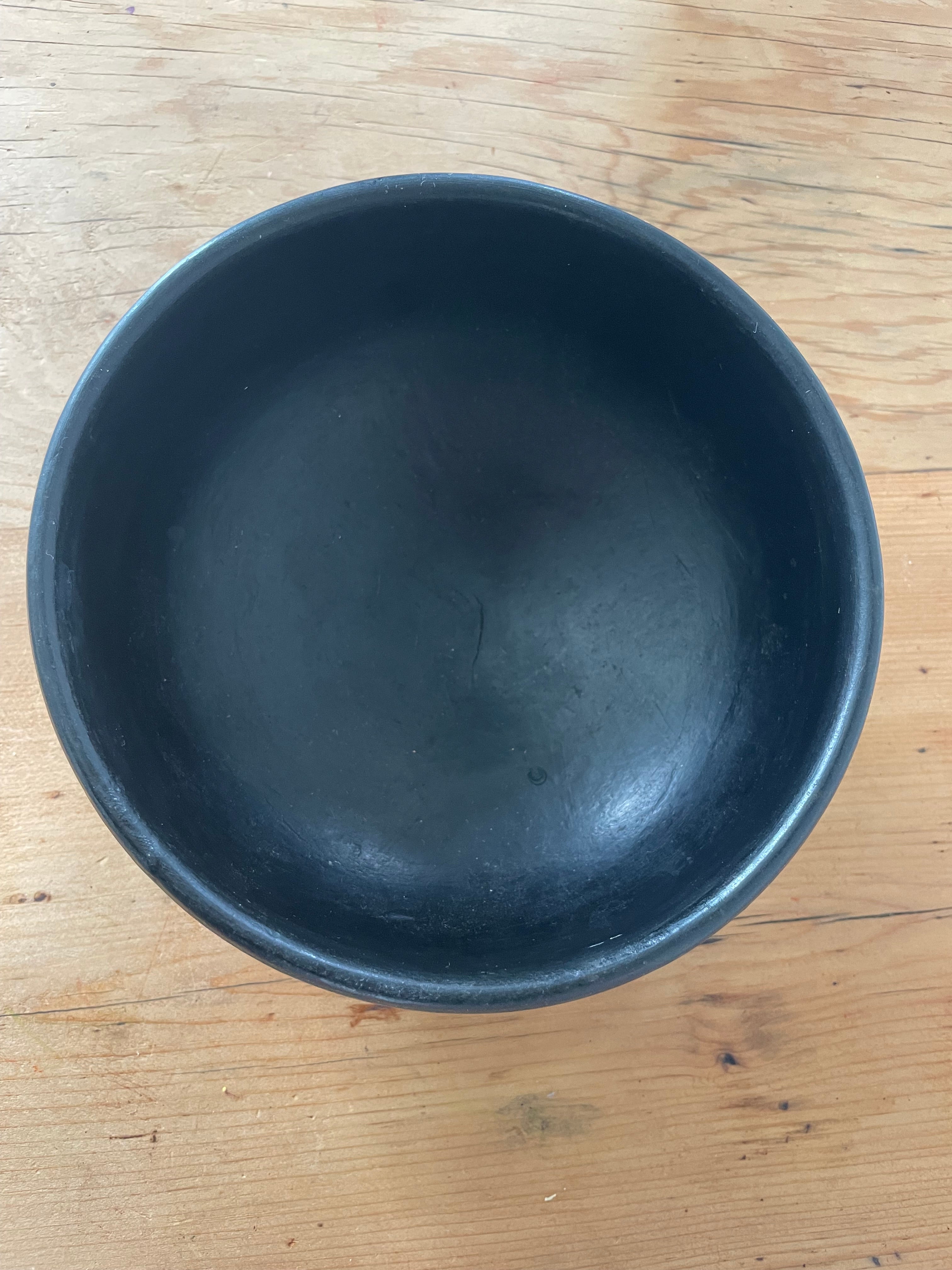 Glossy Black Pottery Bowl