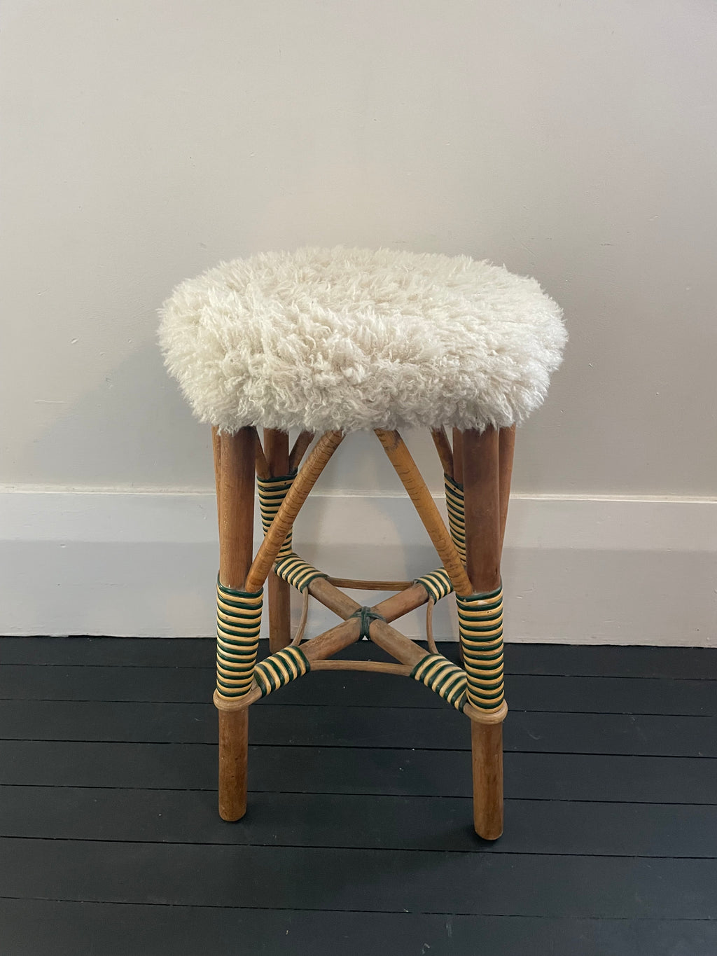Antique Stripe Carnival Cane Stool
