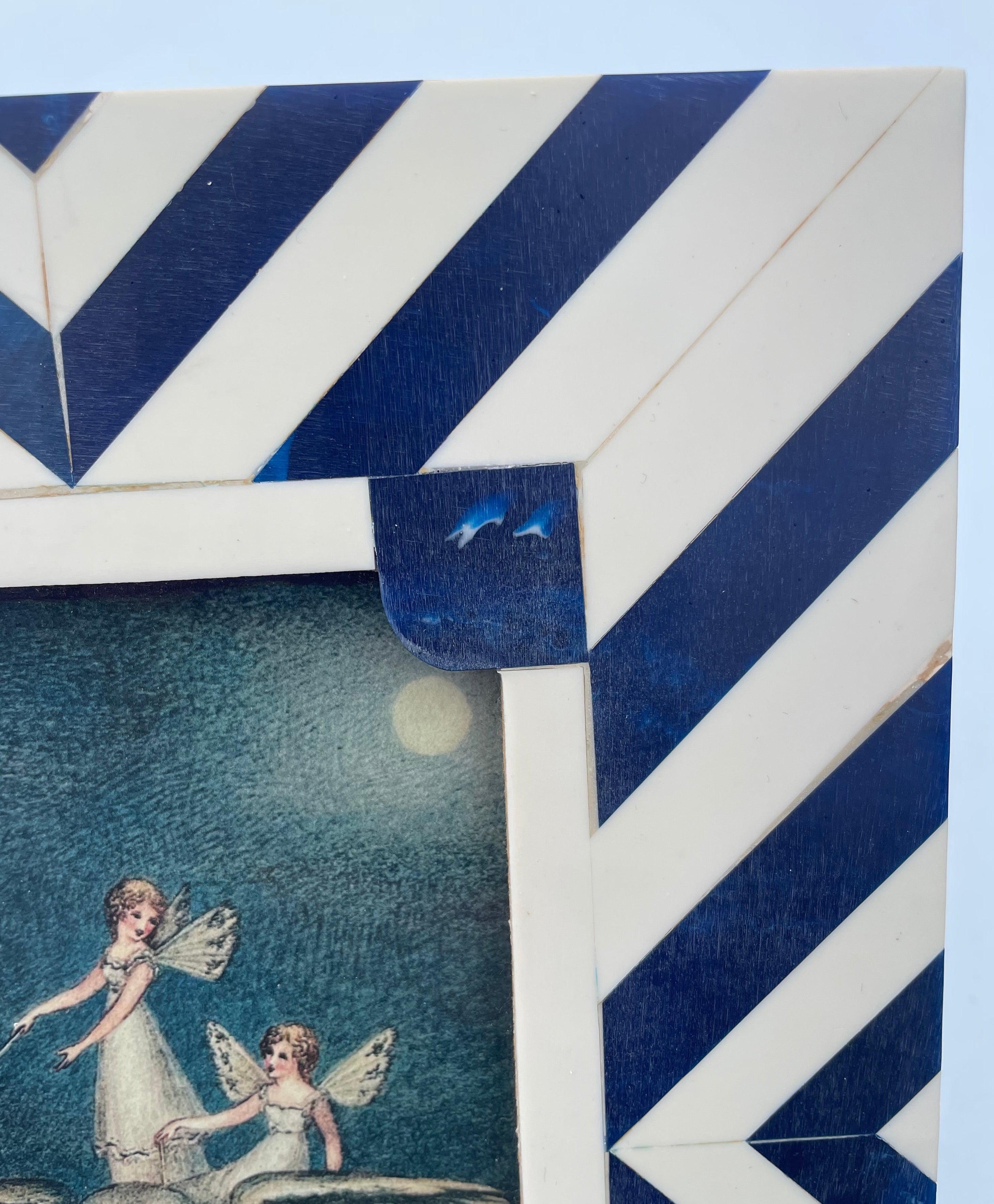 Blue And White Standing Frame With Fairies