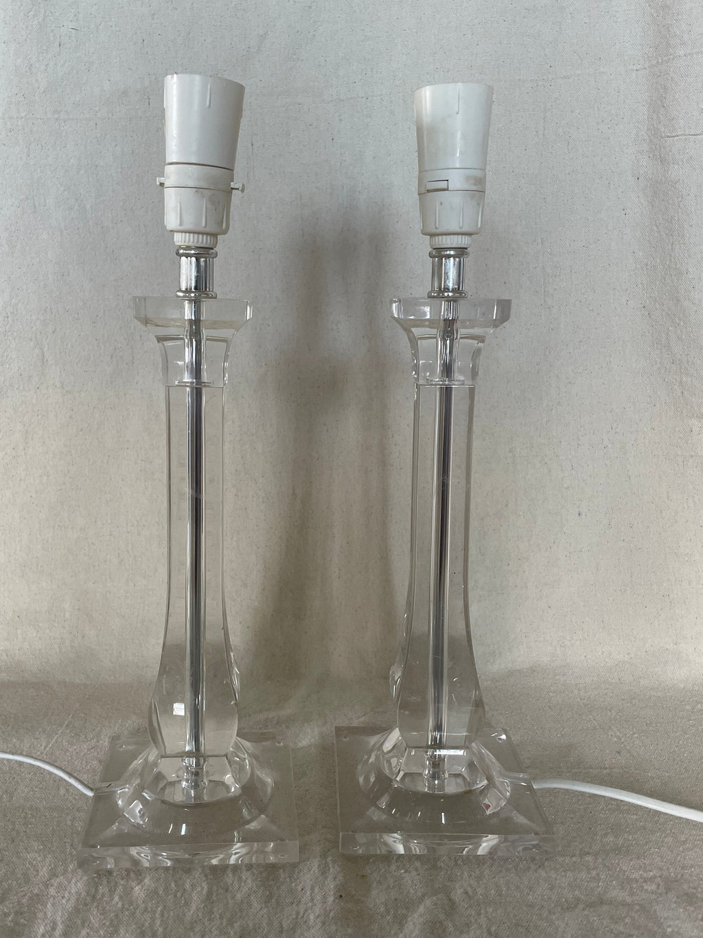 Mid Century Style Clear Lucite Lamps
