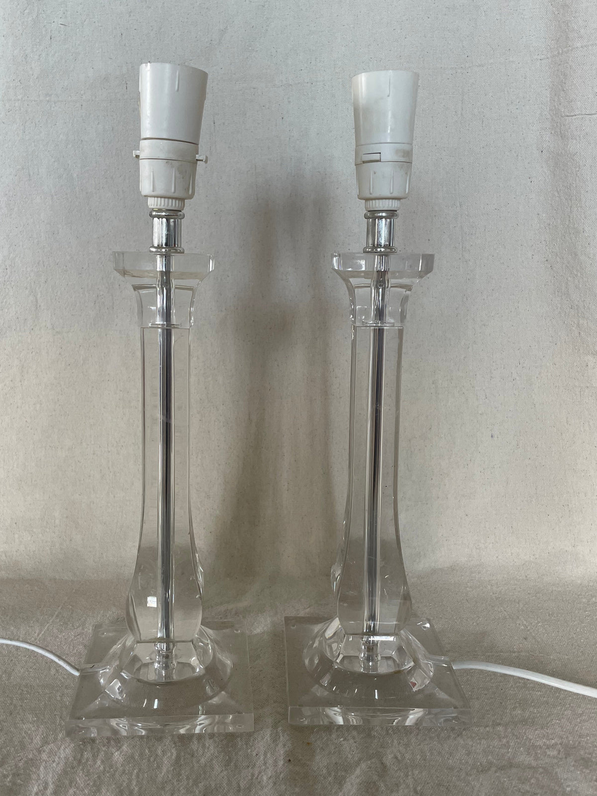 Mid Century Style Clear Lucite Lamps