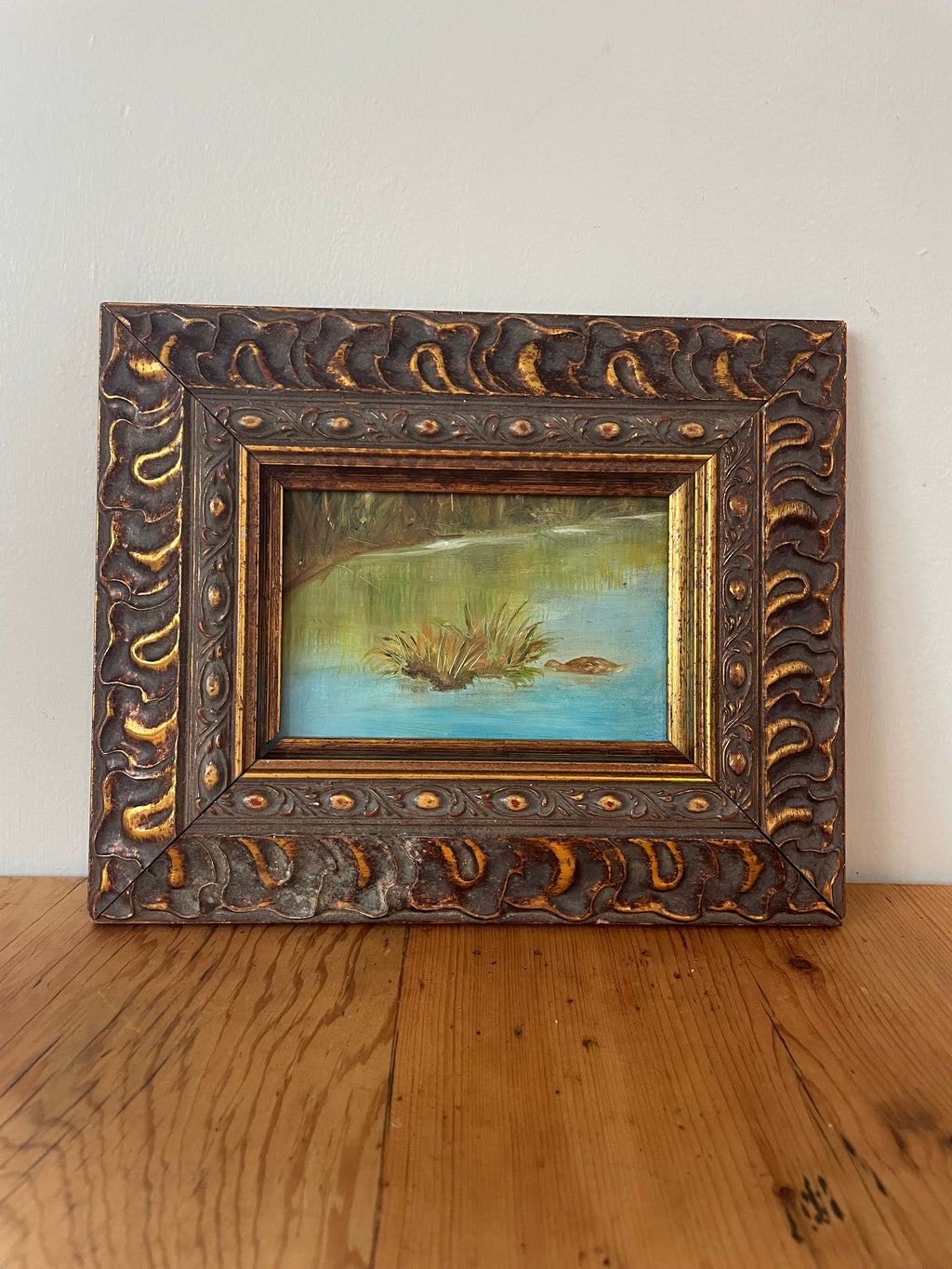 Duck Painting In Ornate Frame