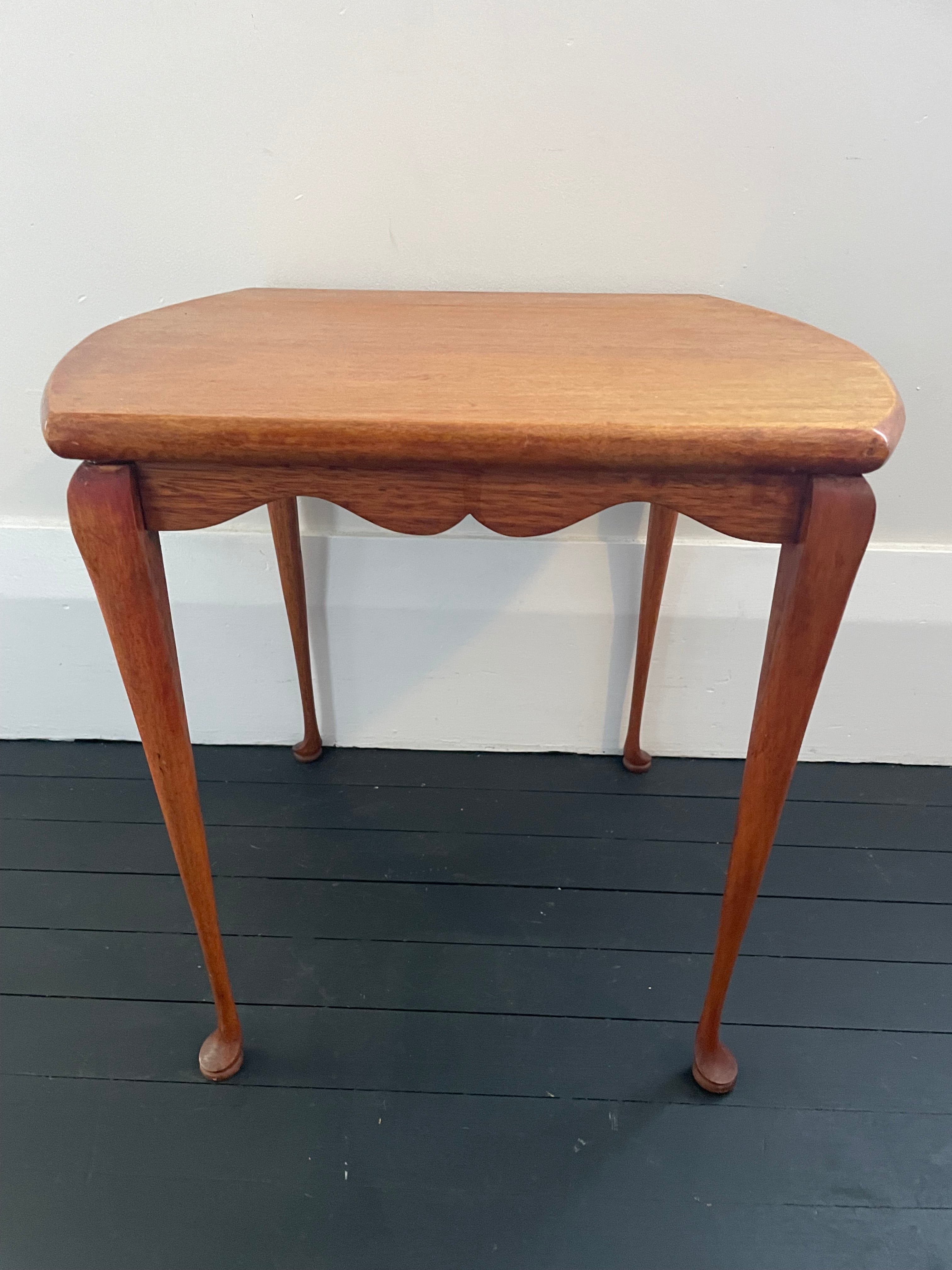 Vintage Scollaped Apron Side Table