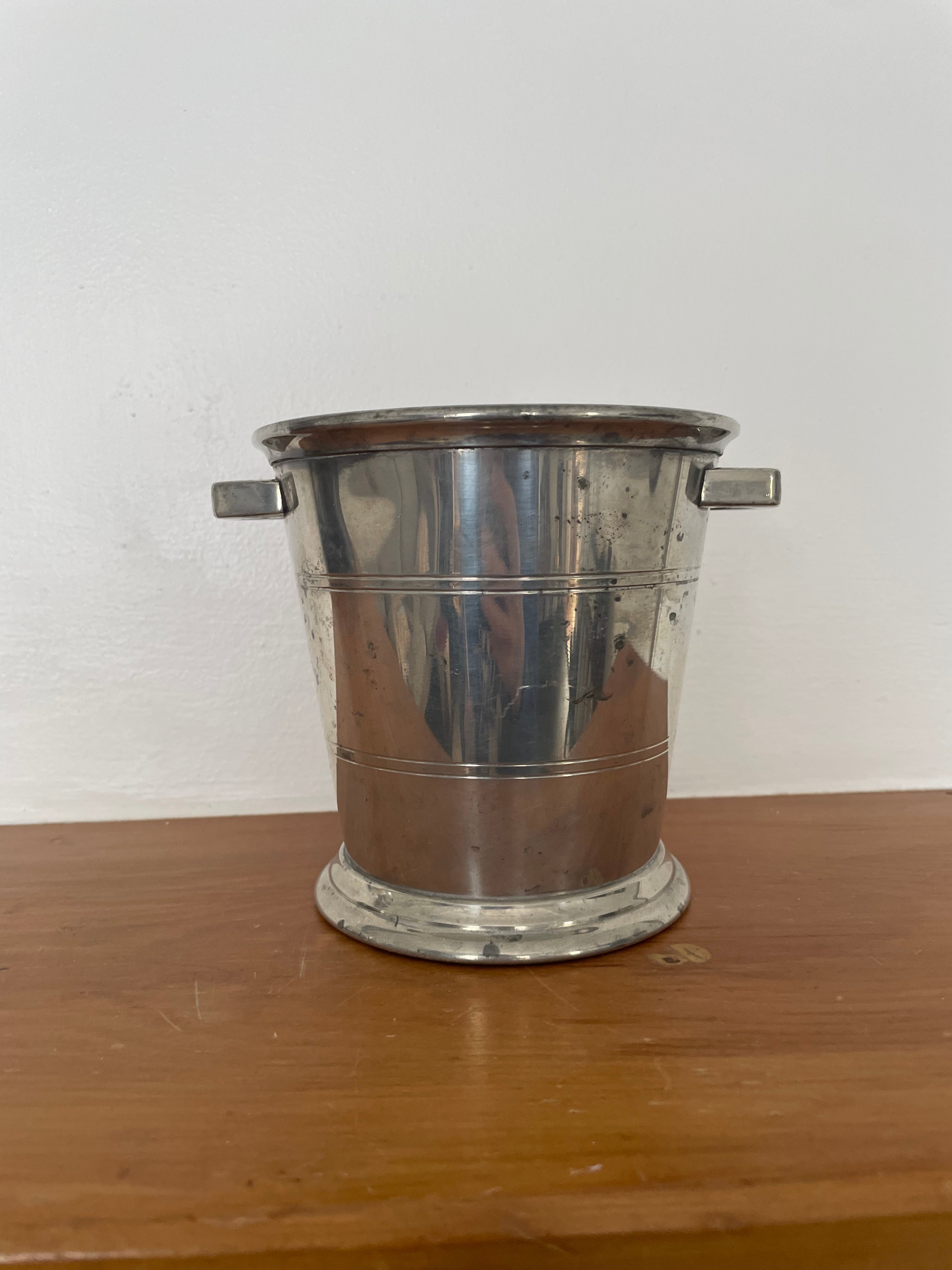 Mid Century Pewter Ice Bucket