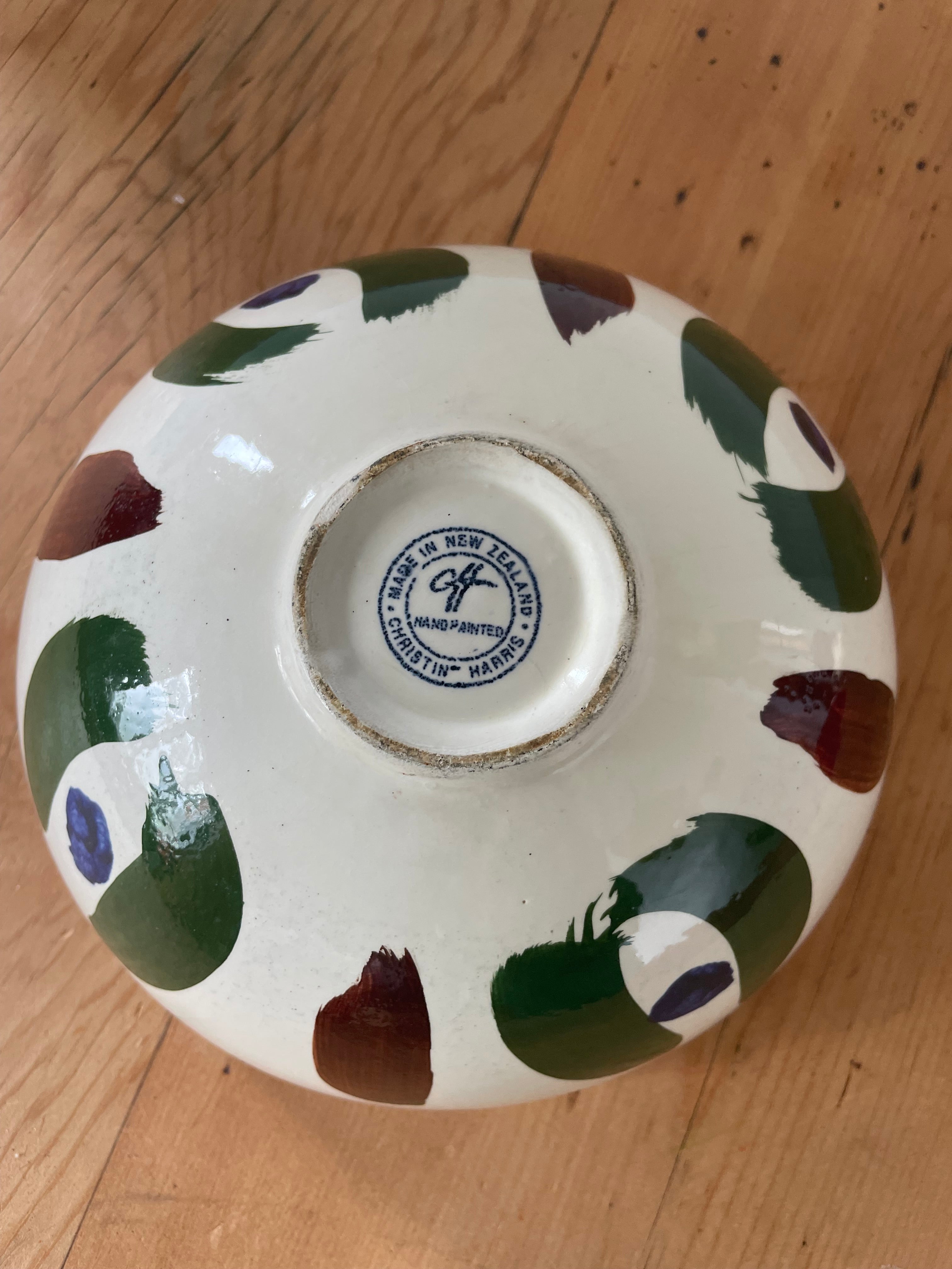 Handpainted Christin Harris Pottery Bowl