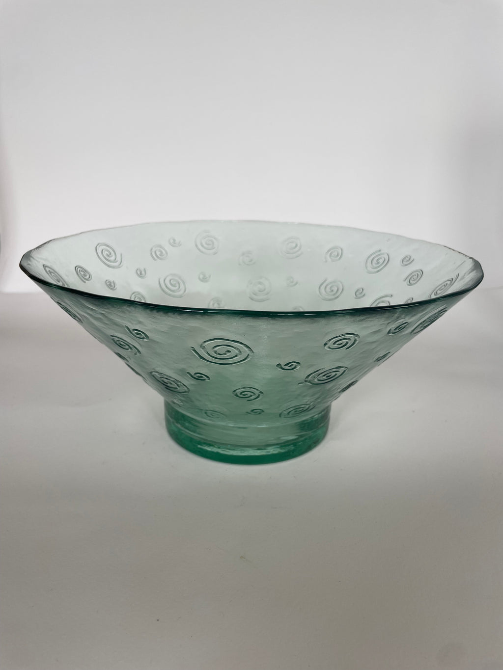 Large Recycled Glass Spiral Bowl