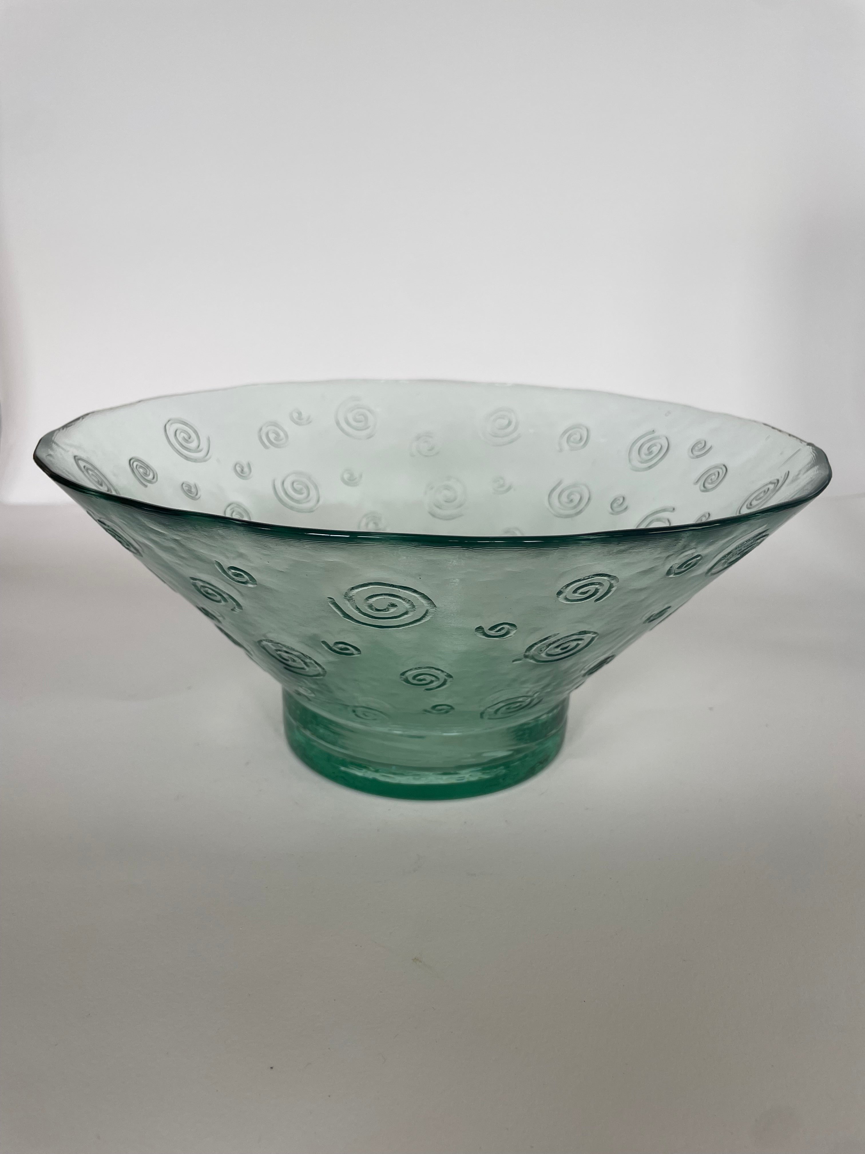 Large Recycled Glass Spiral Bowl