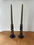 Vintage Carved Wooden Candleholders