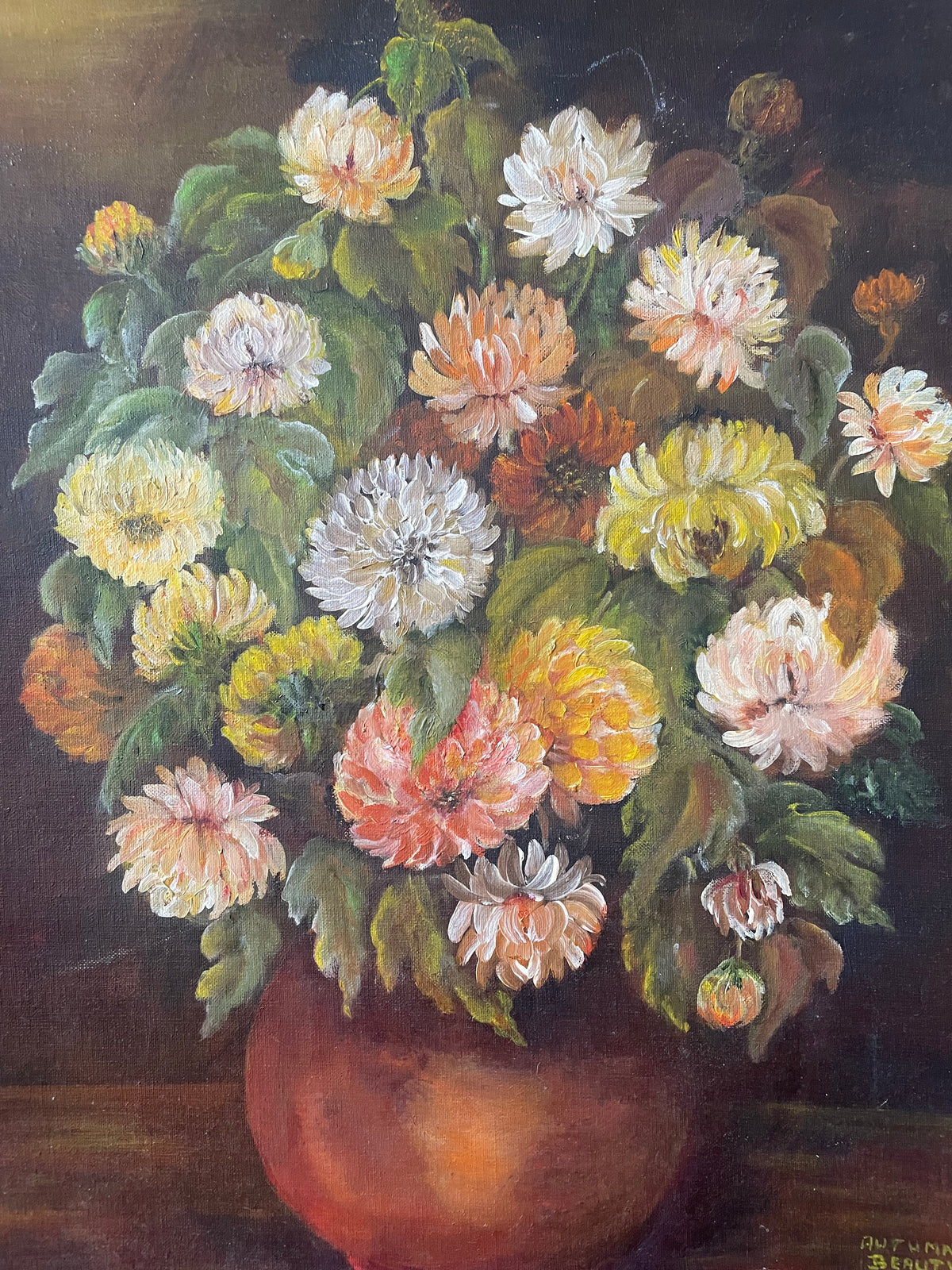 Vintage Floral Still Life Painting