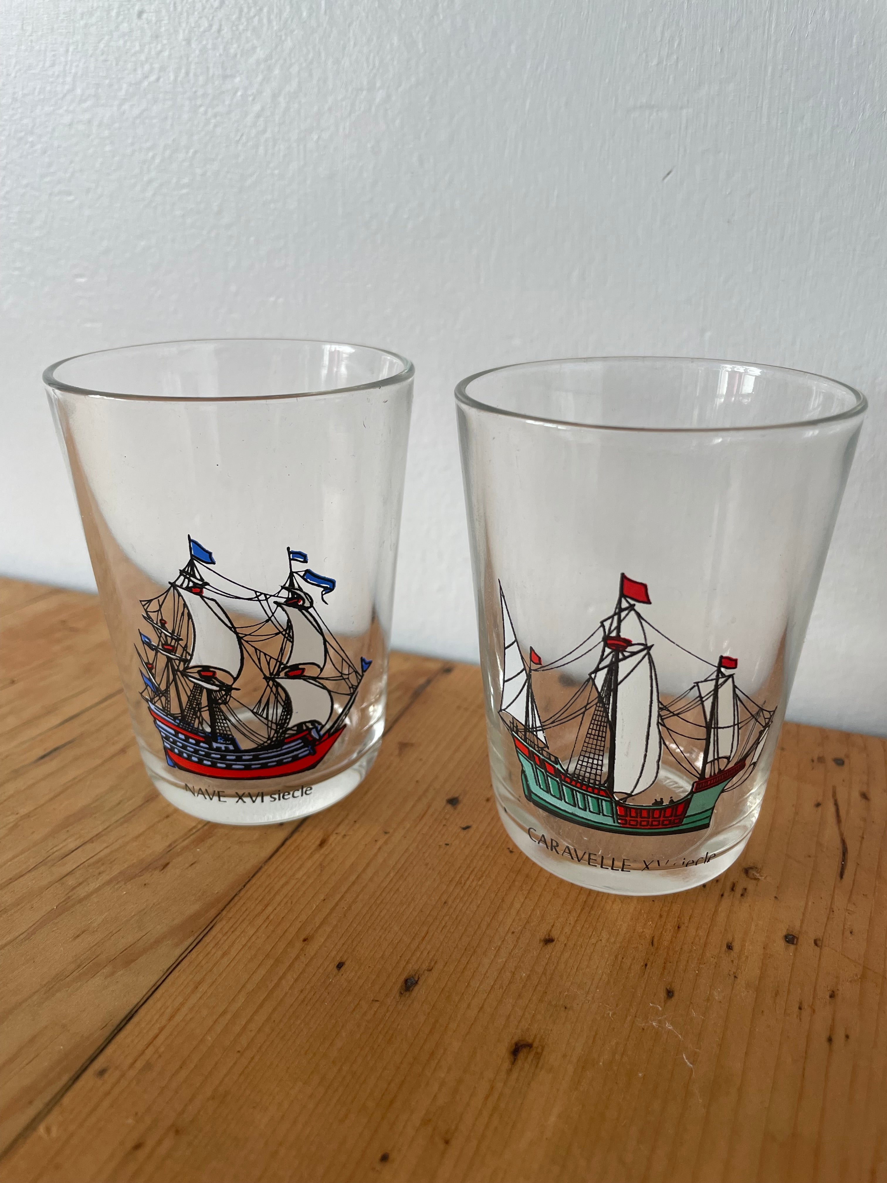 Vintage Ship Glasses