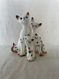 Vintage Floral Cat Trio