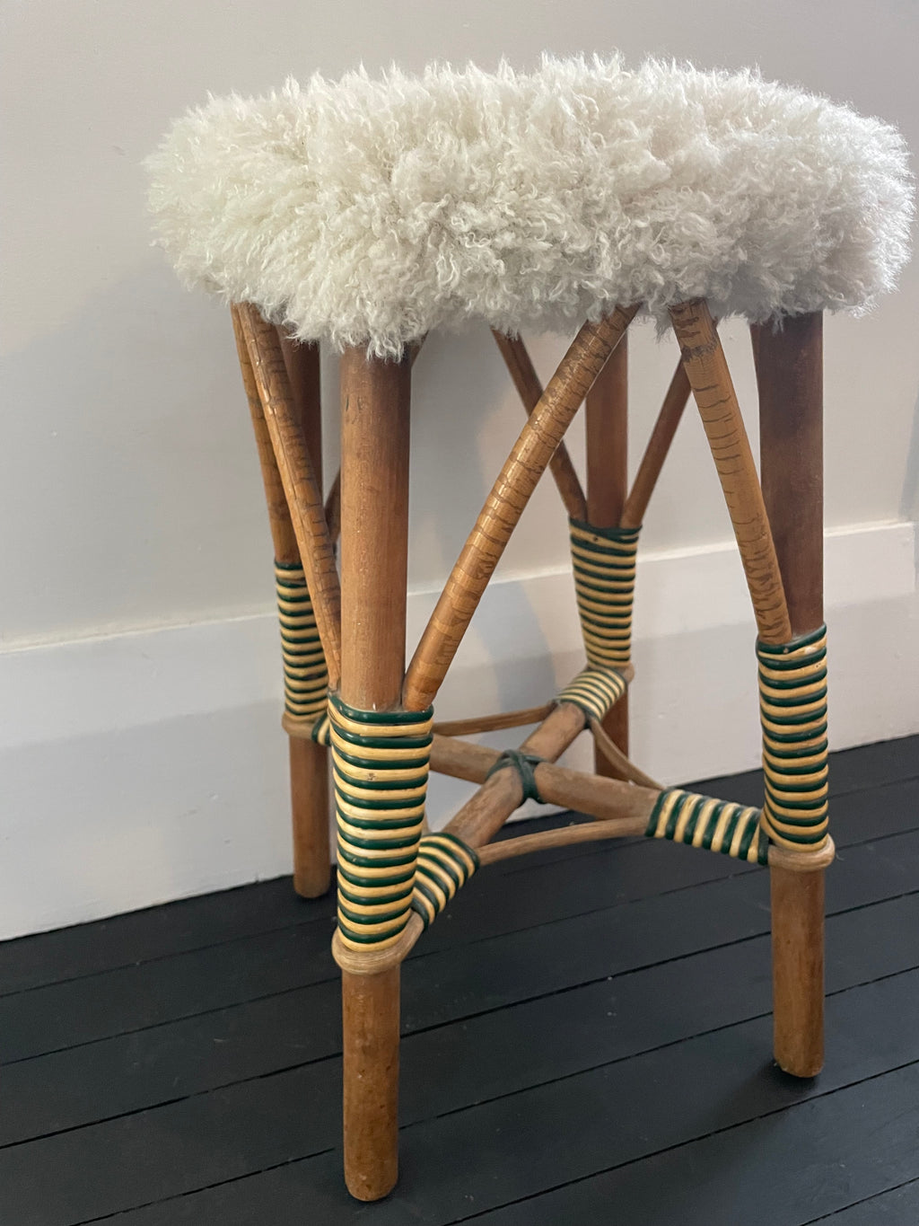 Antique Stripe Carnival Cane Stool