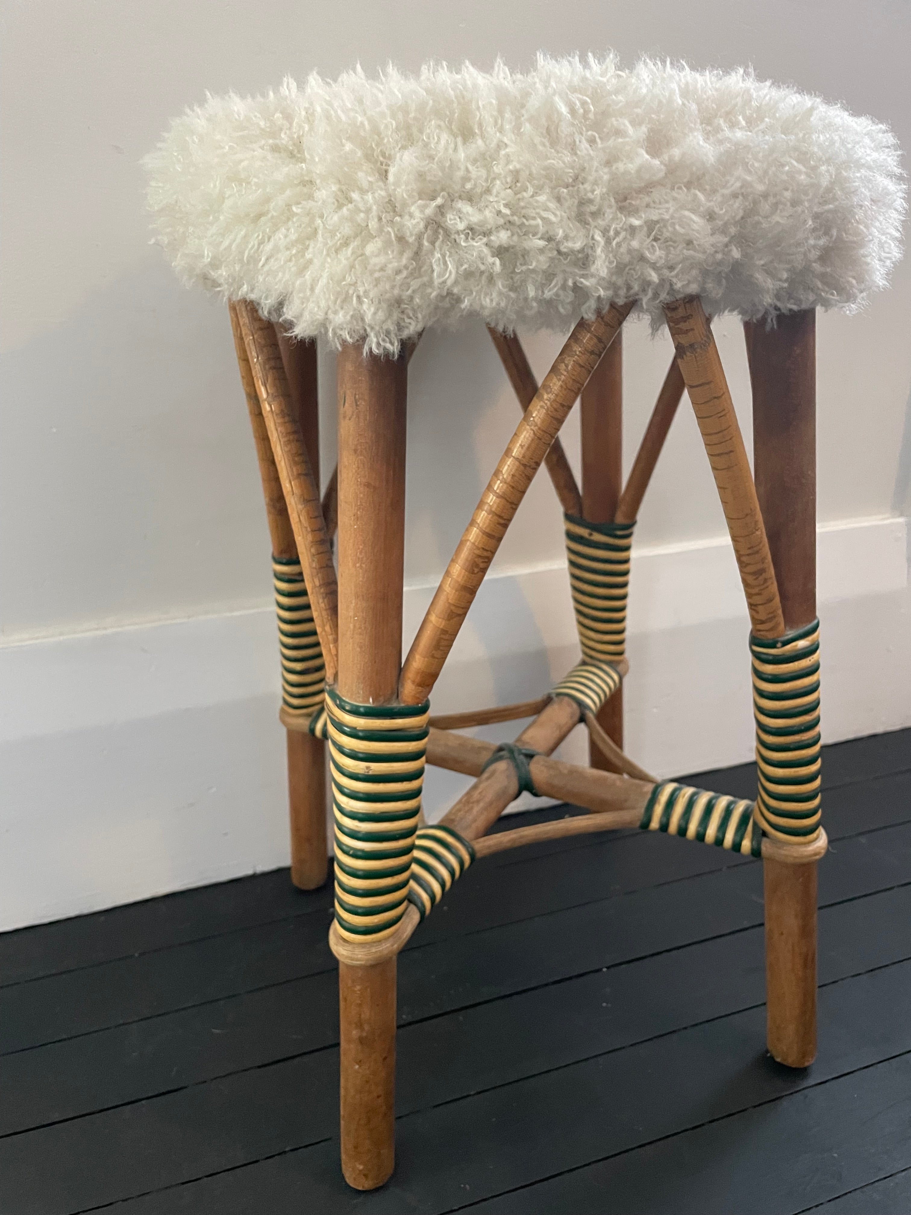 Antique Stripe Carnival Cane Stool