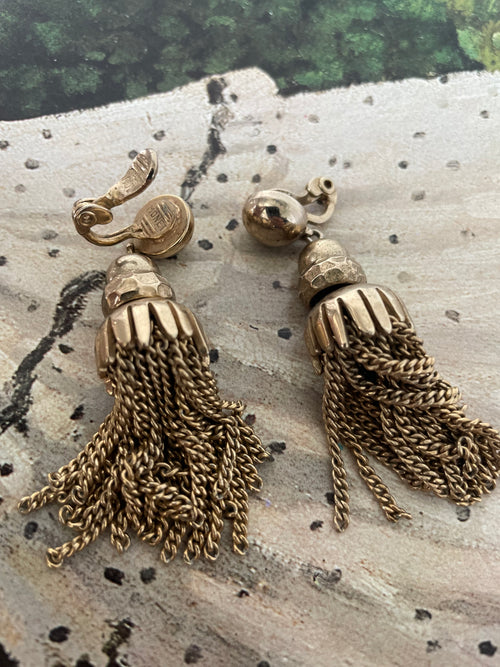 1970s Monet Tassle Earrings