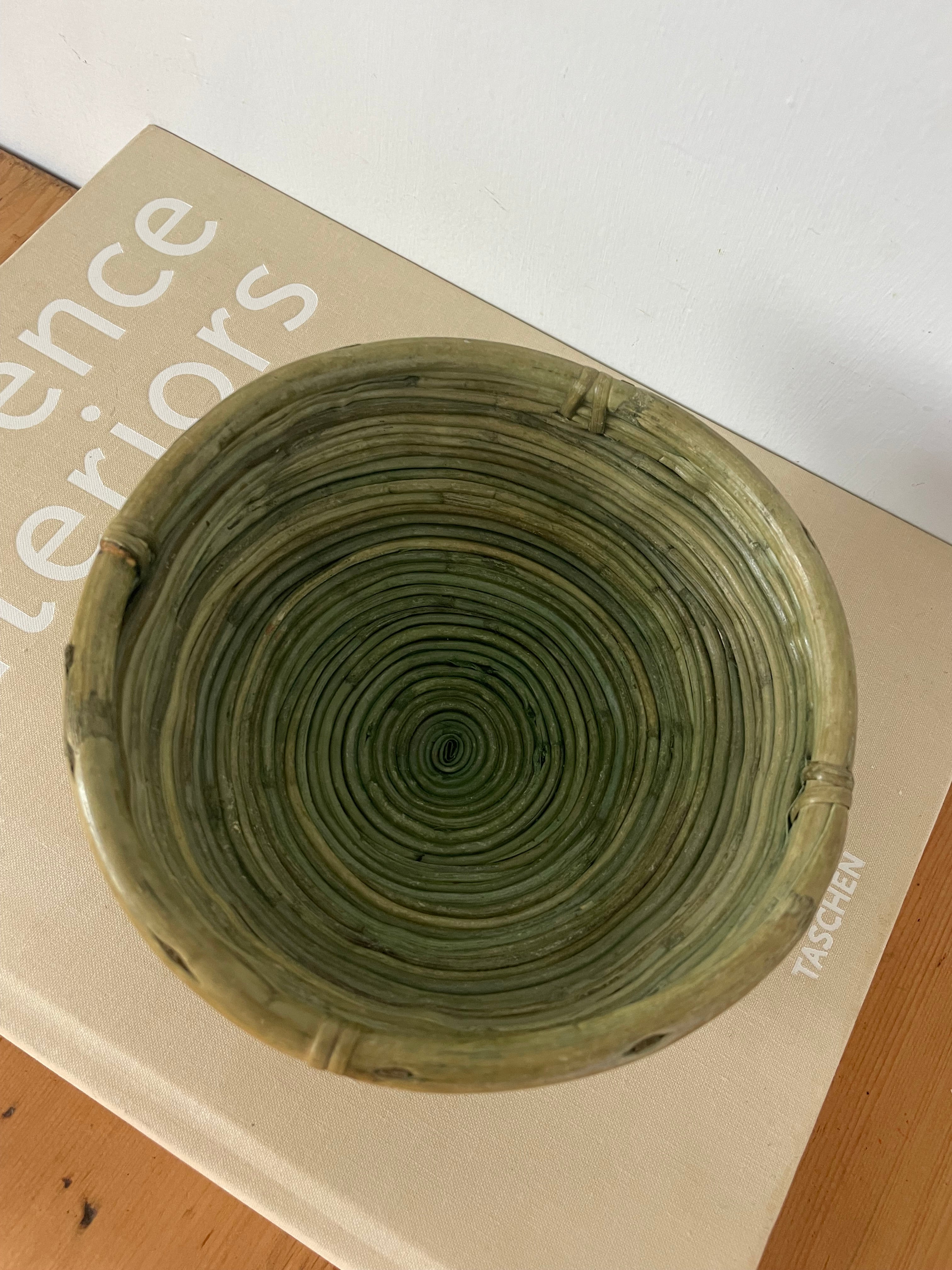 Green Reed Woven Basket