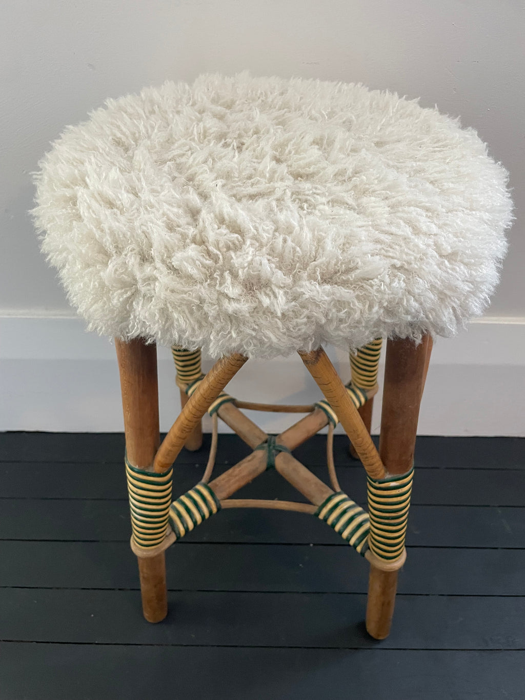 Antique Stripe Carnival Cane Stool
